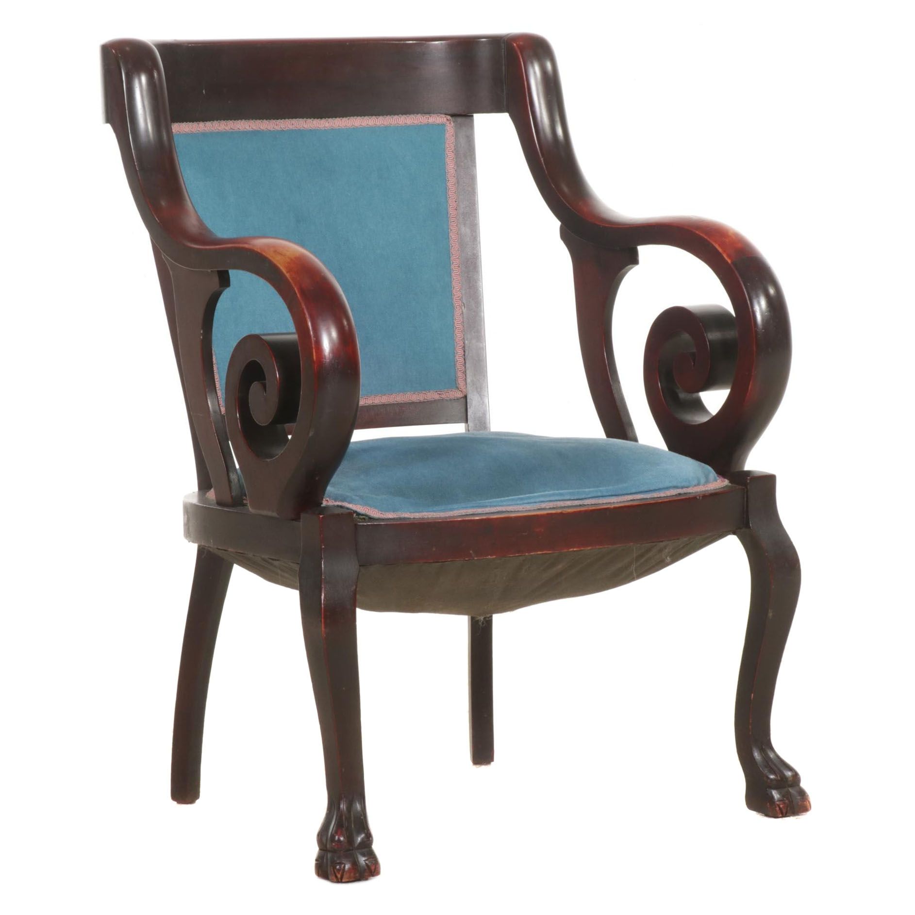 Empire Revival Mahogany-Stained Armchair, circa 1900