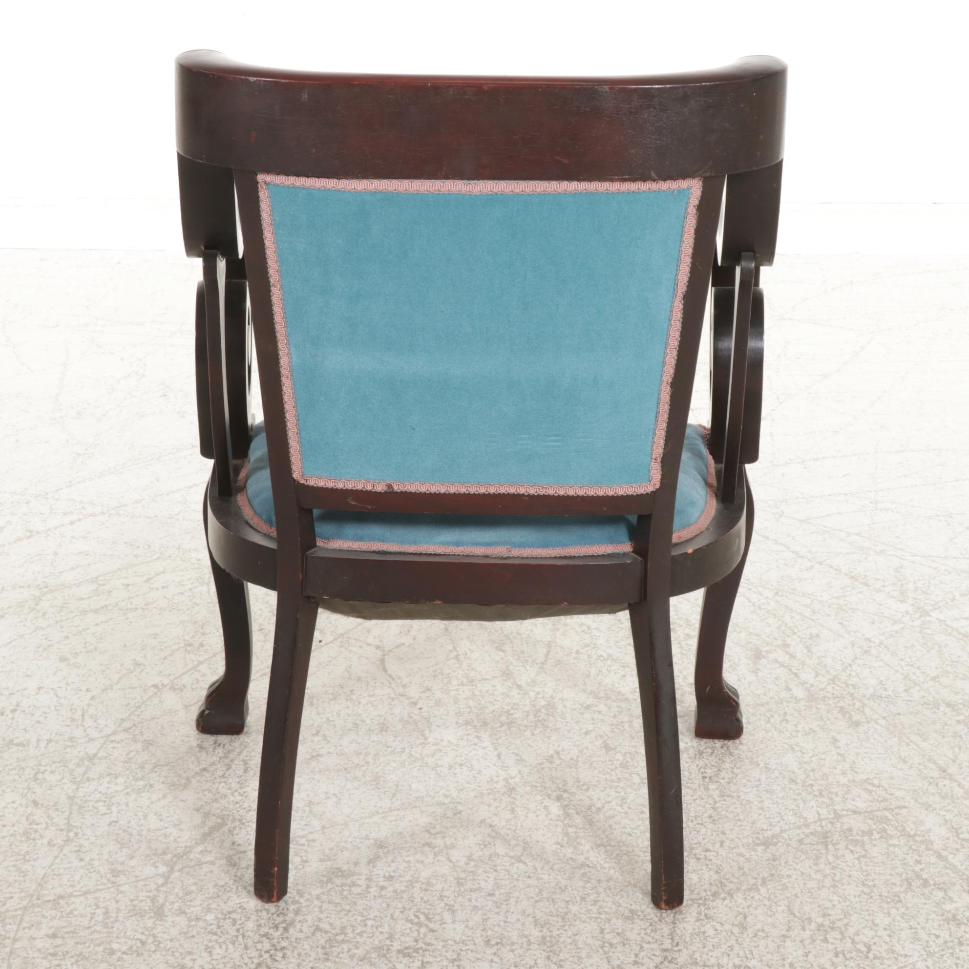 Empire Revival Mahogany-Stained Armchair, circa 1900