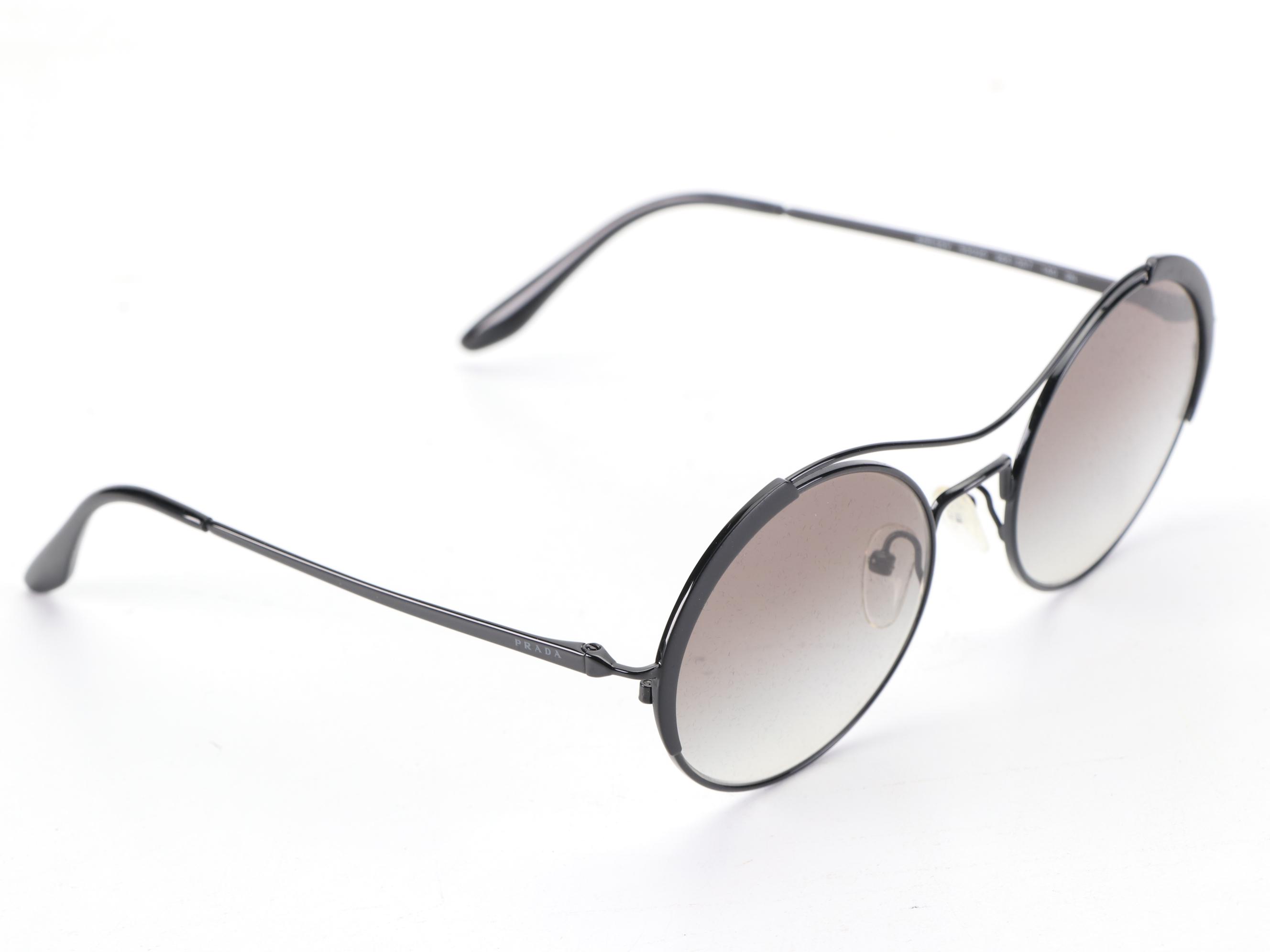 Prada SPR55V Oval Aviator Sunglasses with Case and Box