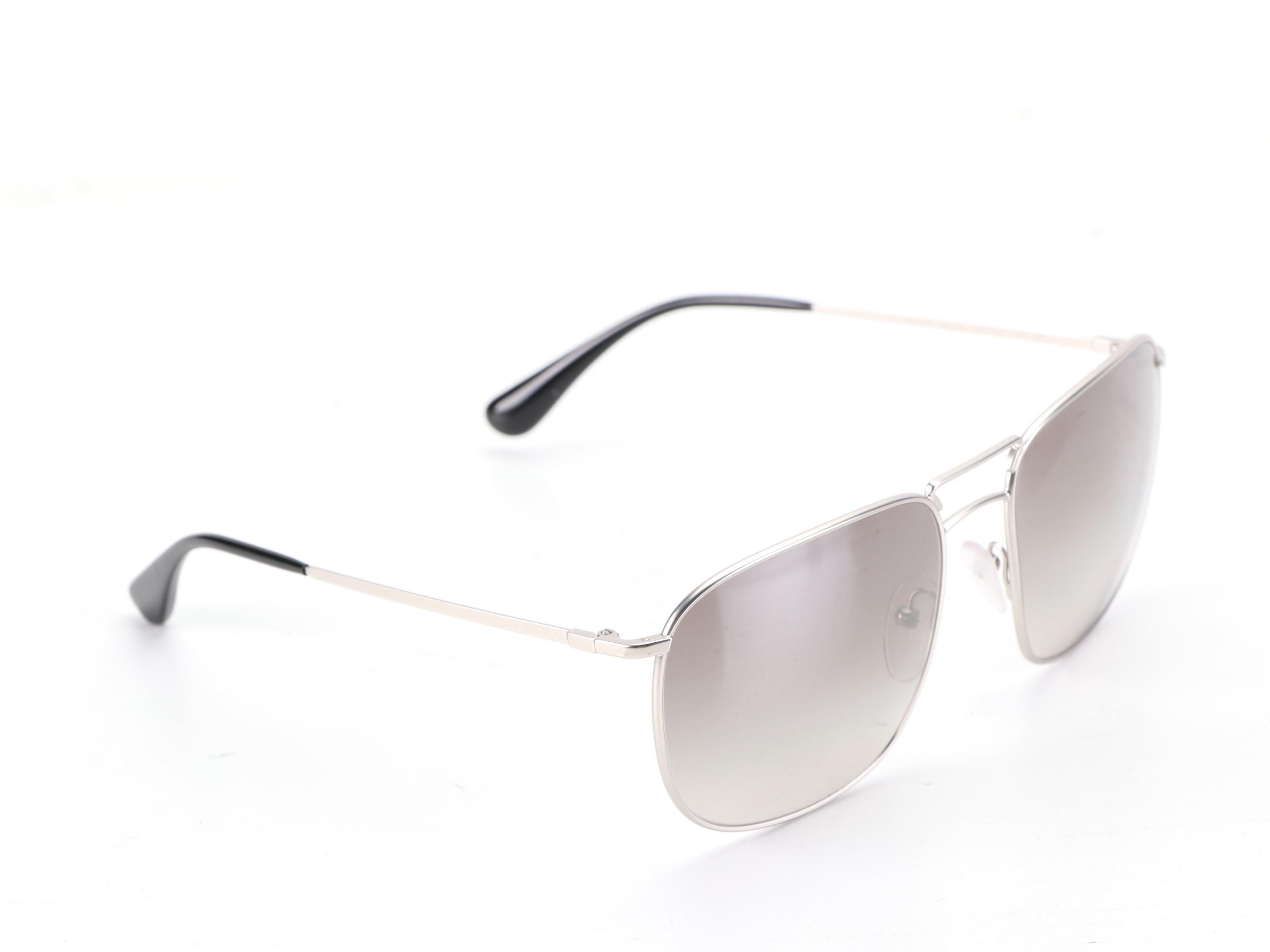 Prada SPR52T Aviator Metal Frame Gradient Lens Sunglasses with Case and Box