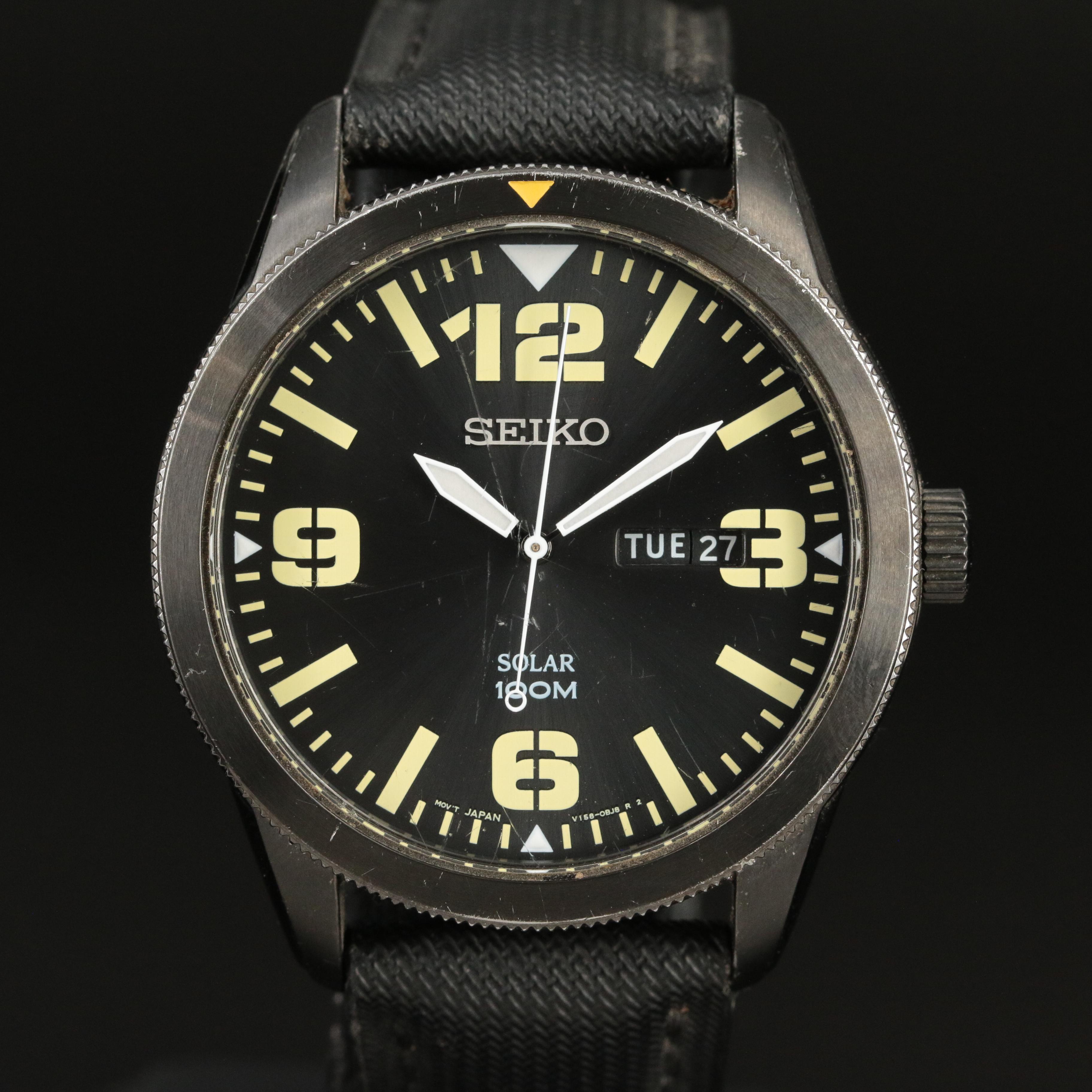 Seiko Solar 100M Day-Date Field Watch