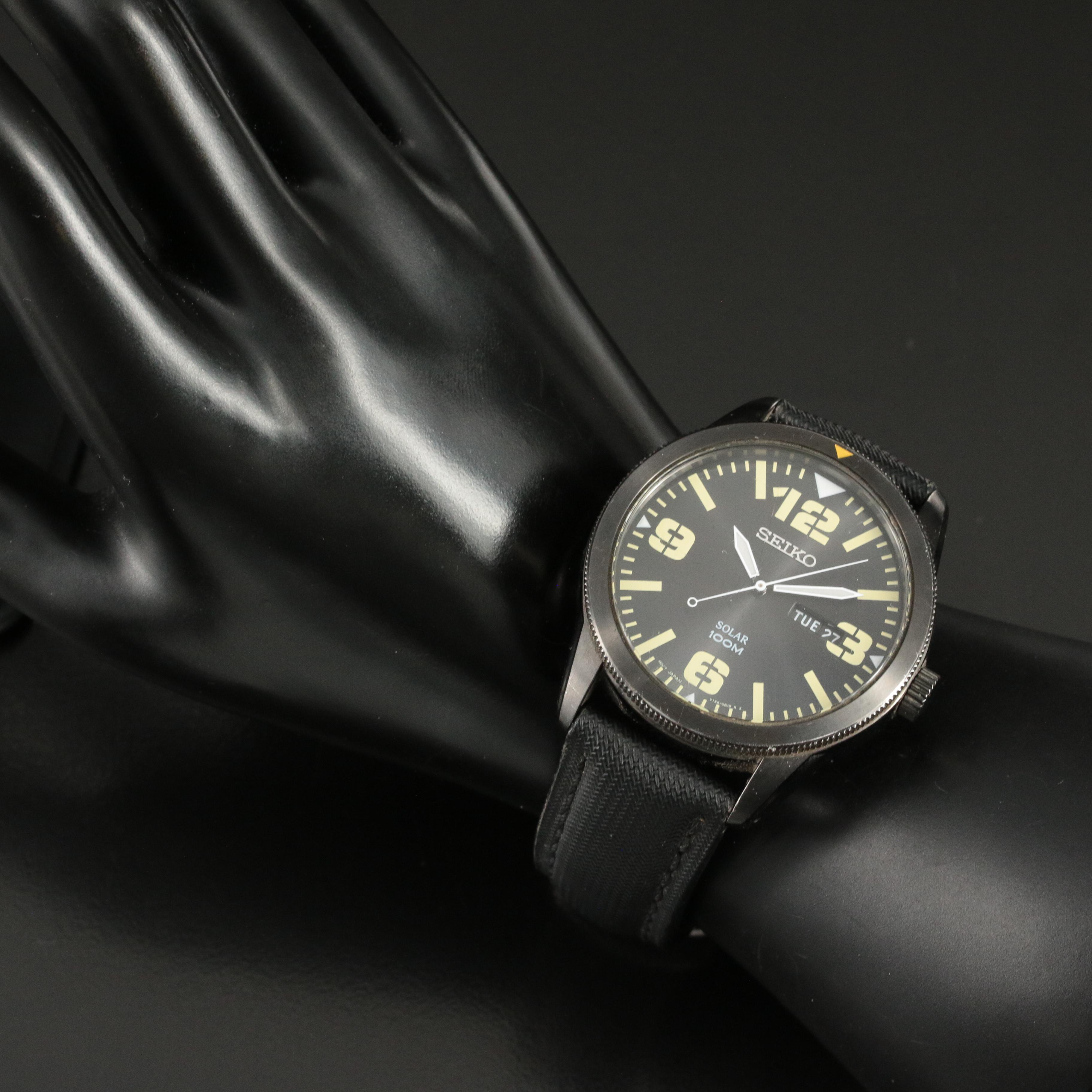 Seiko Solar 100M Day-Date Field Watch