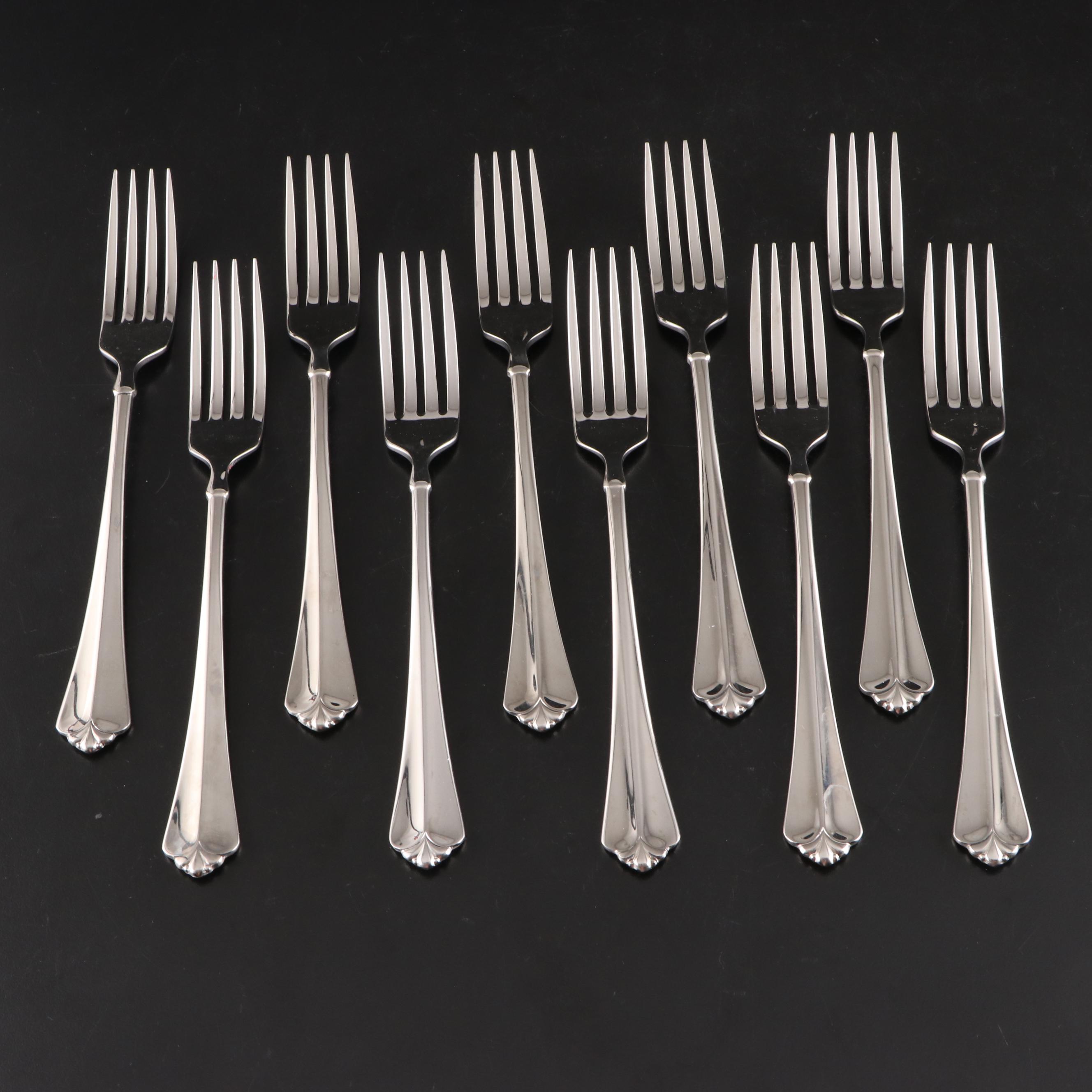 Oneida "Juilliard" Stainless Steel Flatware with Faux Lizard Tray