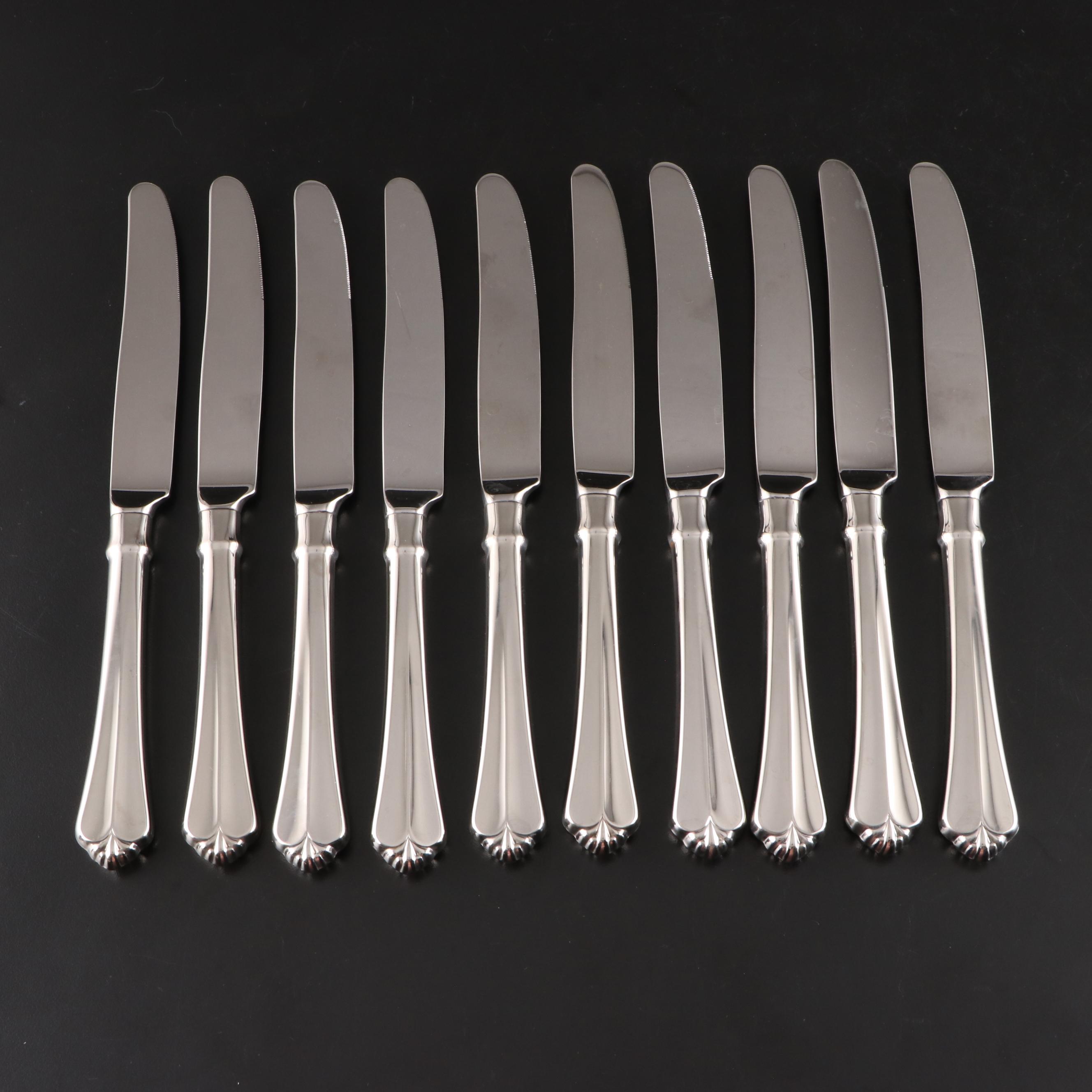 Oneida "Juilliard" Stainless Steel Flatware with Faux Lizard Tray EBTH