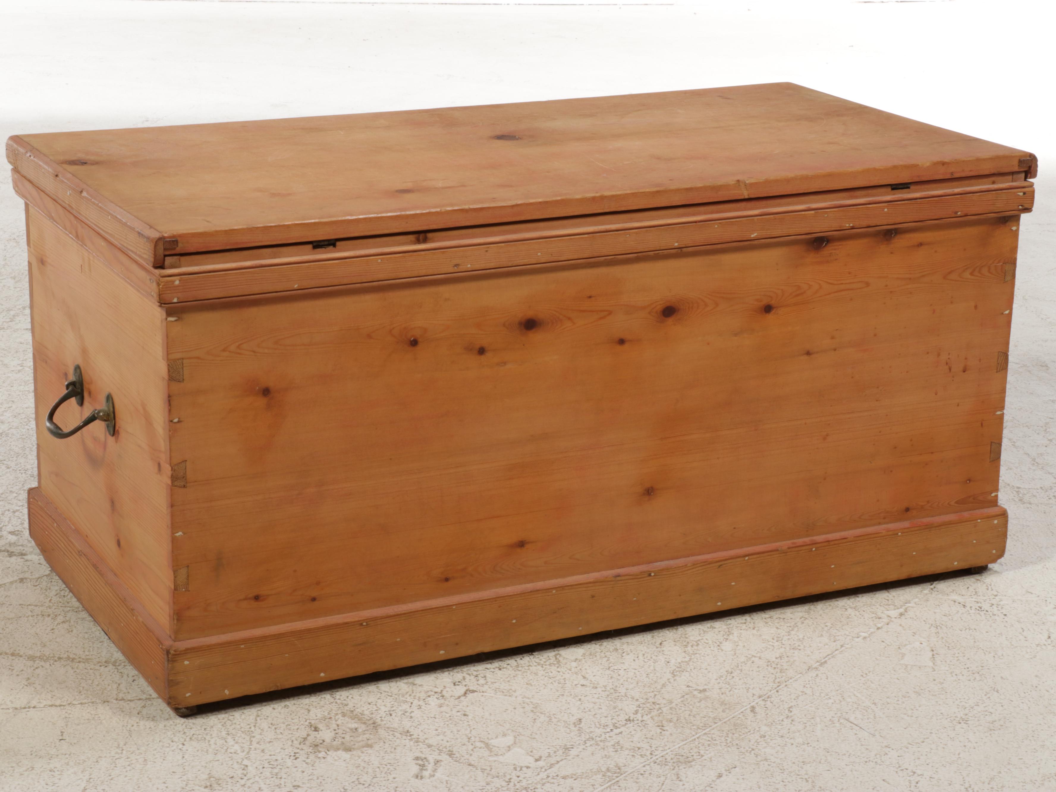 English Stripped Pine Blanket Chest, Late 19th Century