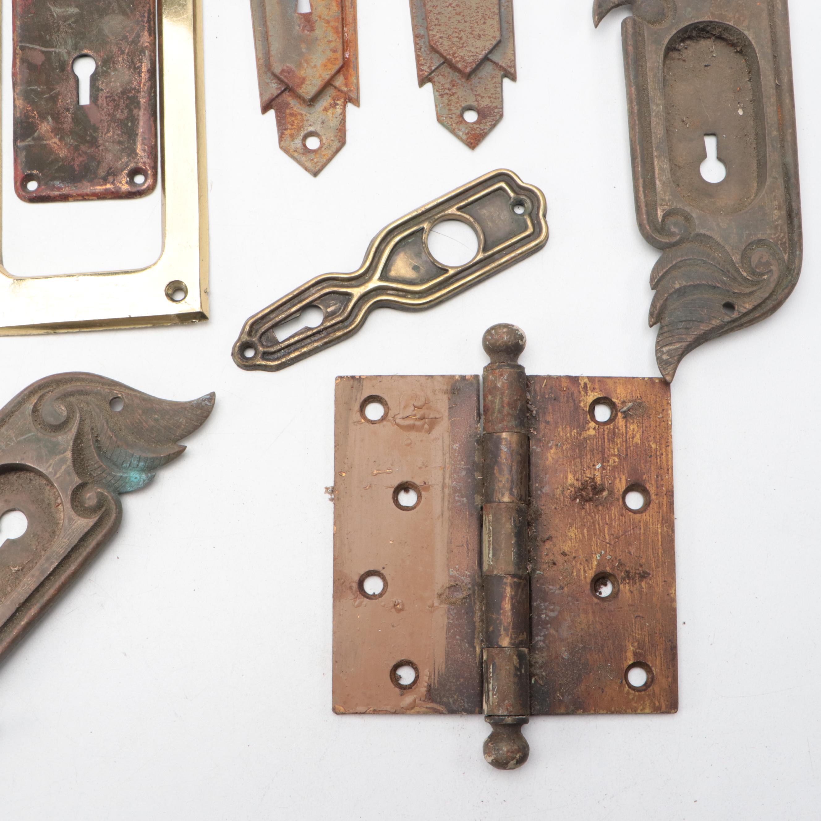 Victorian and Early 20th Century Metal Door Knob Back Plates