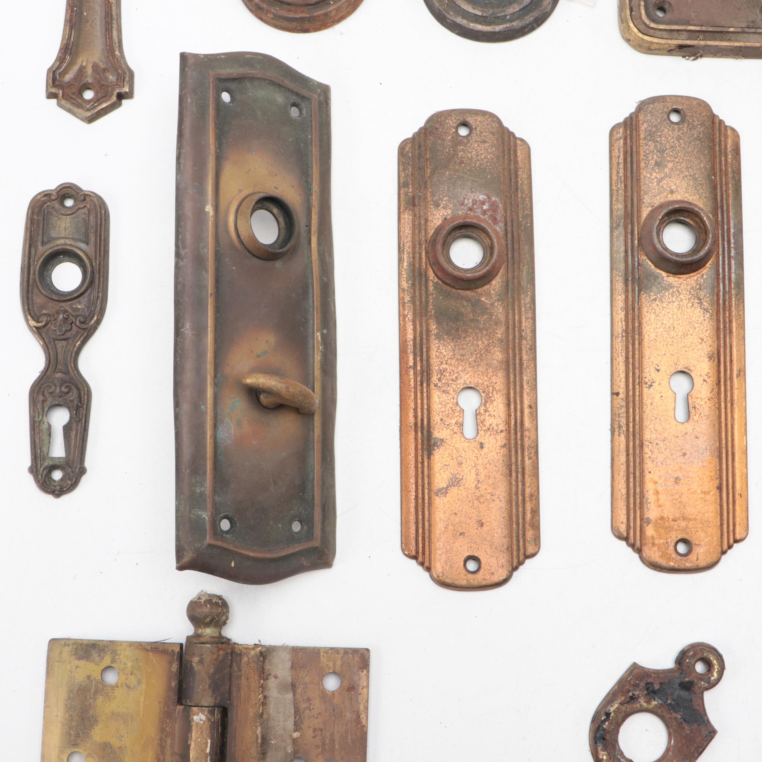 Victorian and Early 20th Century Metal Door Knob Back Plates