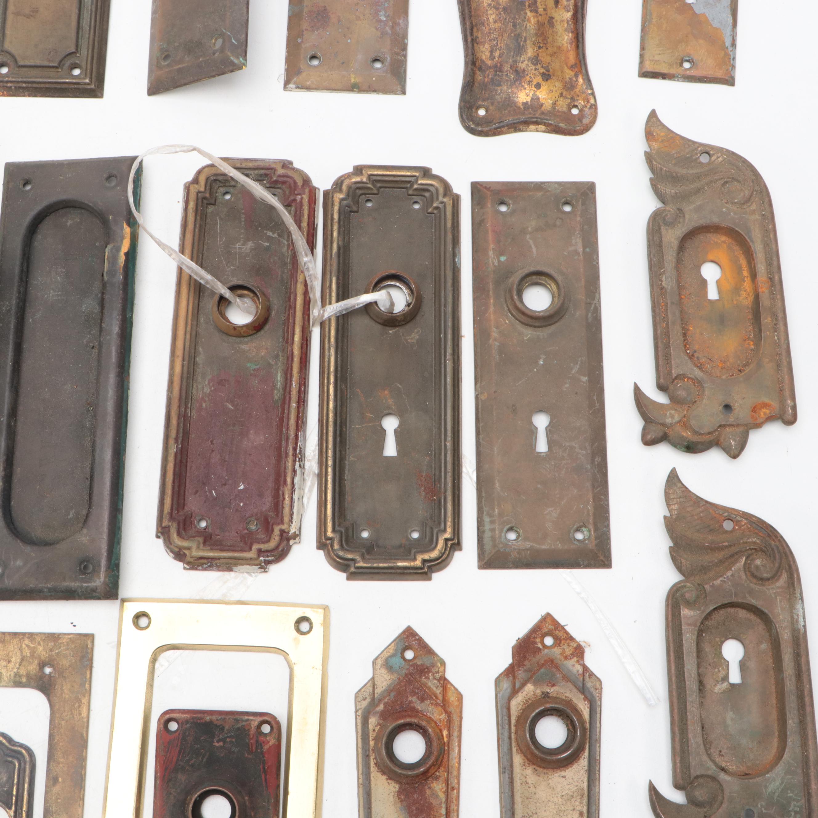 Victorian and Early 20th Century Metal Door Knob Back Plates