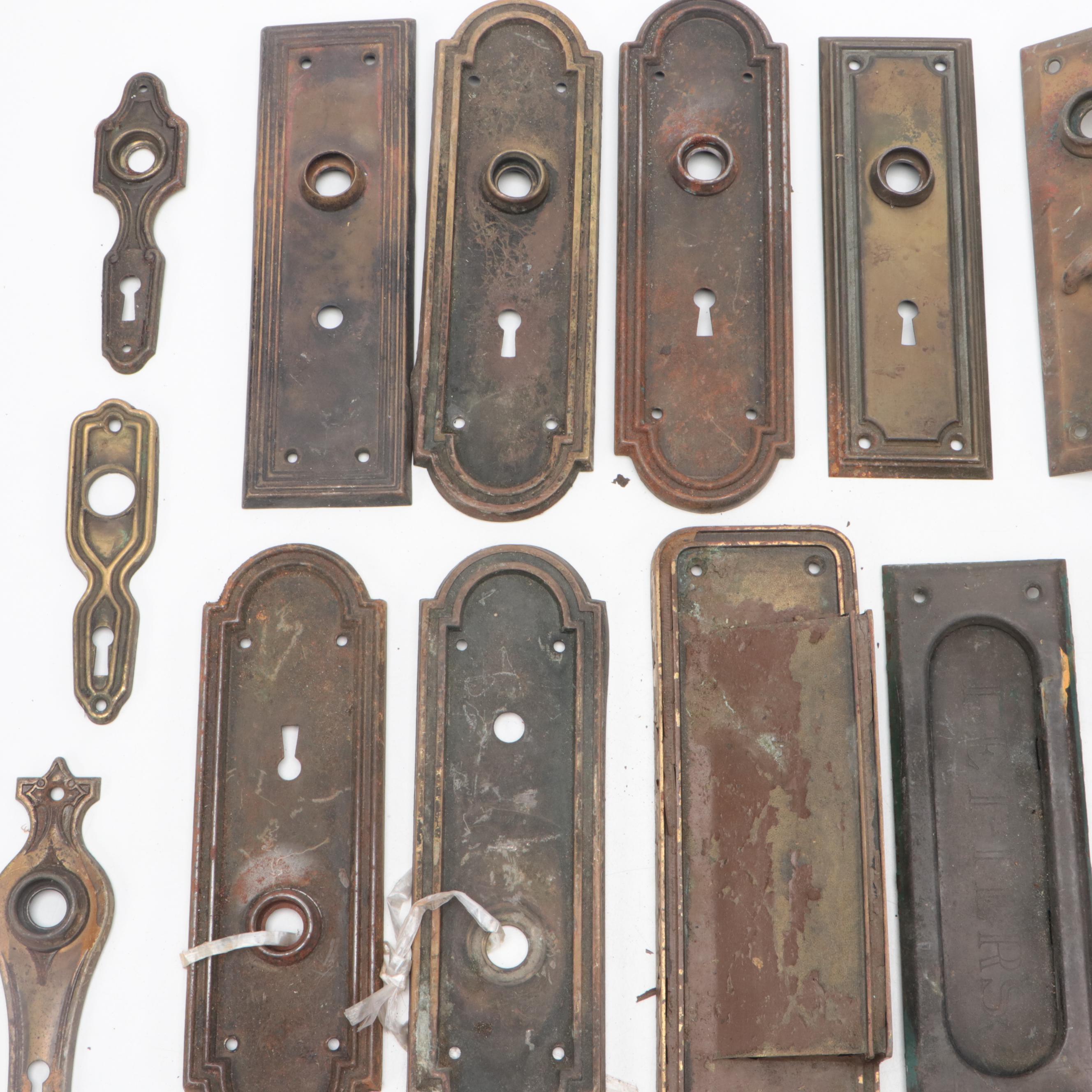 Victorian and Early 20th Century Metal Door Knob Back Plates