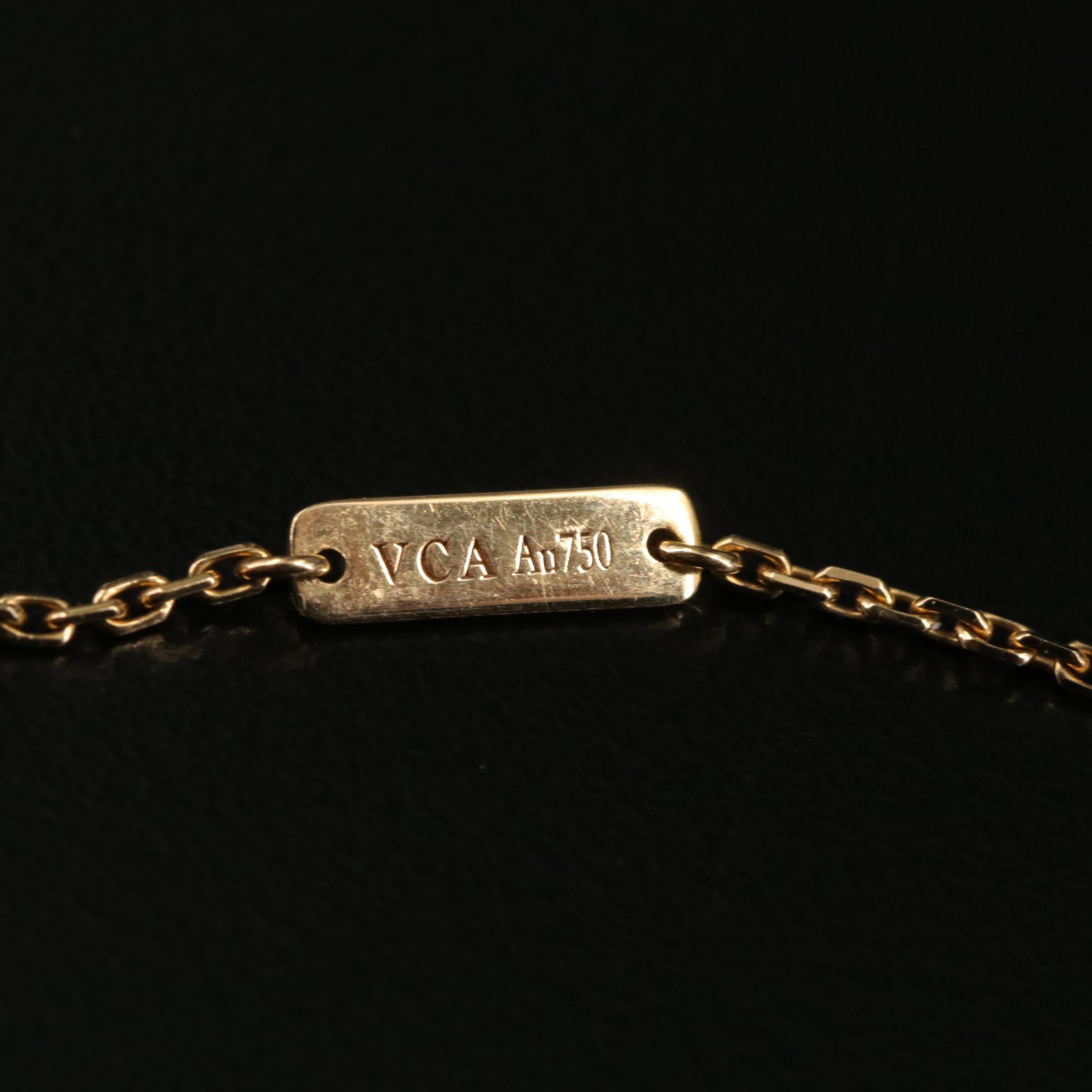 Van Cleef & Arpels Vintage 18K Mother-of-Pearl Alhambra Pendant Necklace