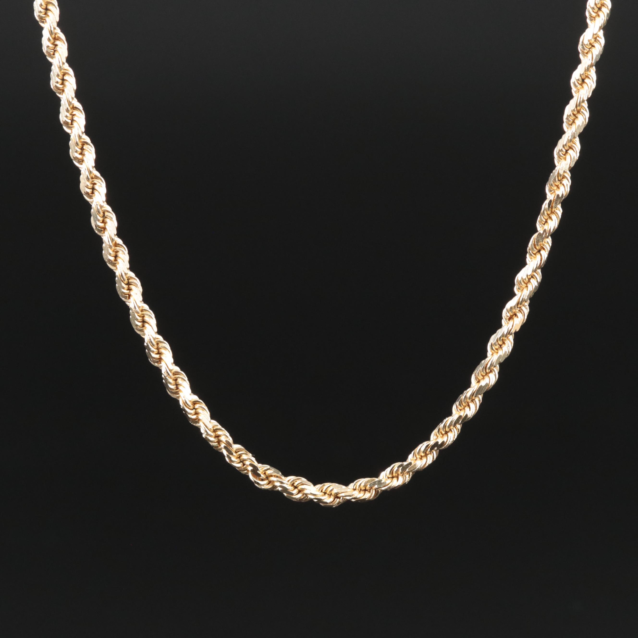 14K Rope Chain Necklace