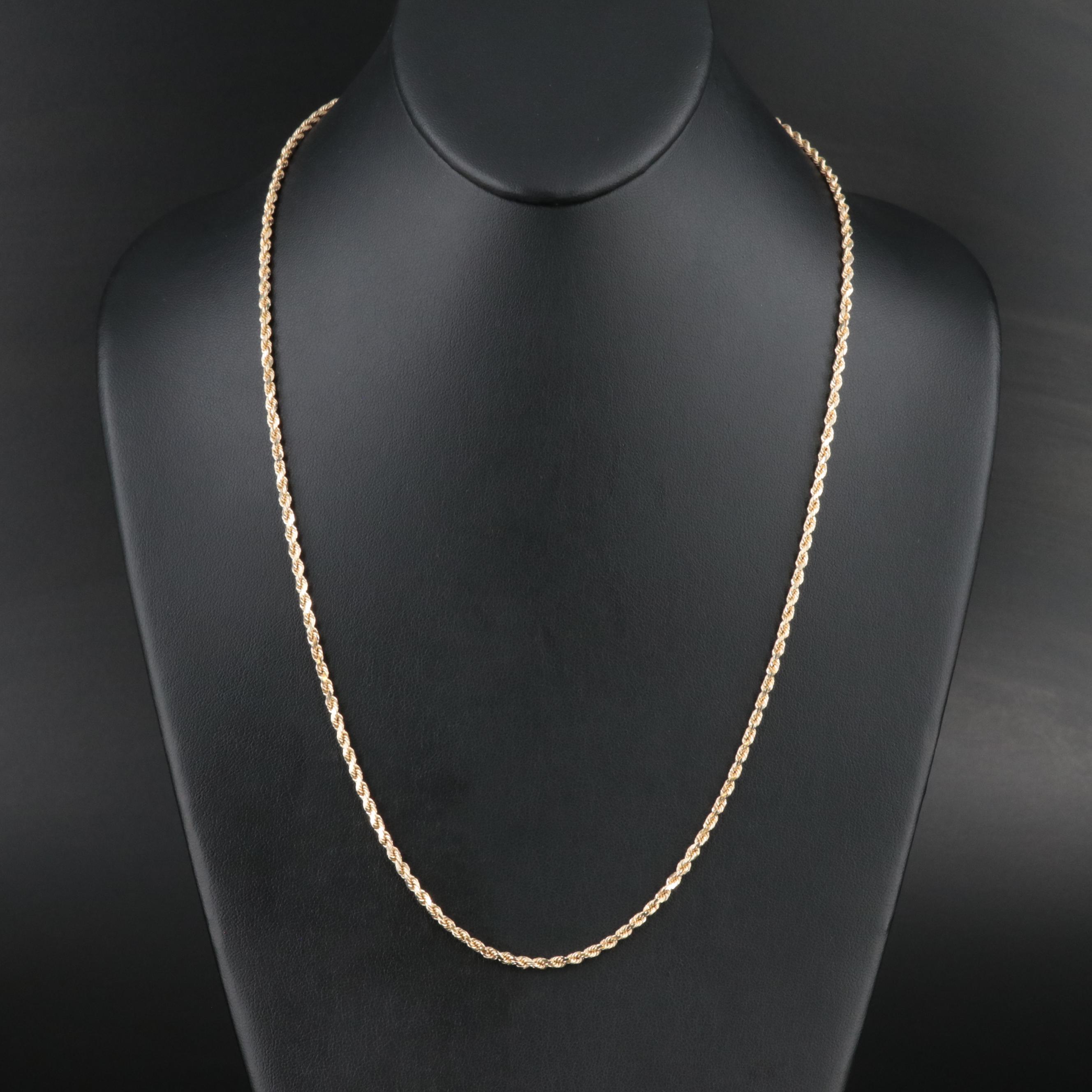 14K Rope Chain Necklace