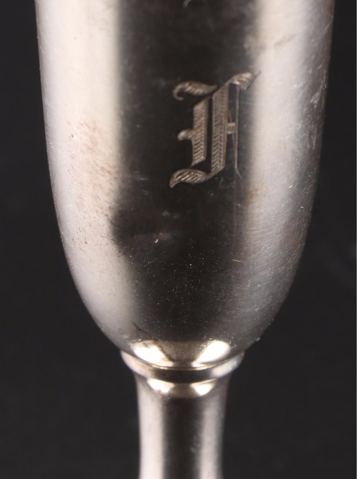 Monogrammed Sterling Silver Cordial Glasses,  20th Century