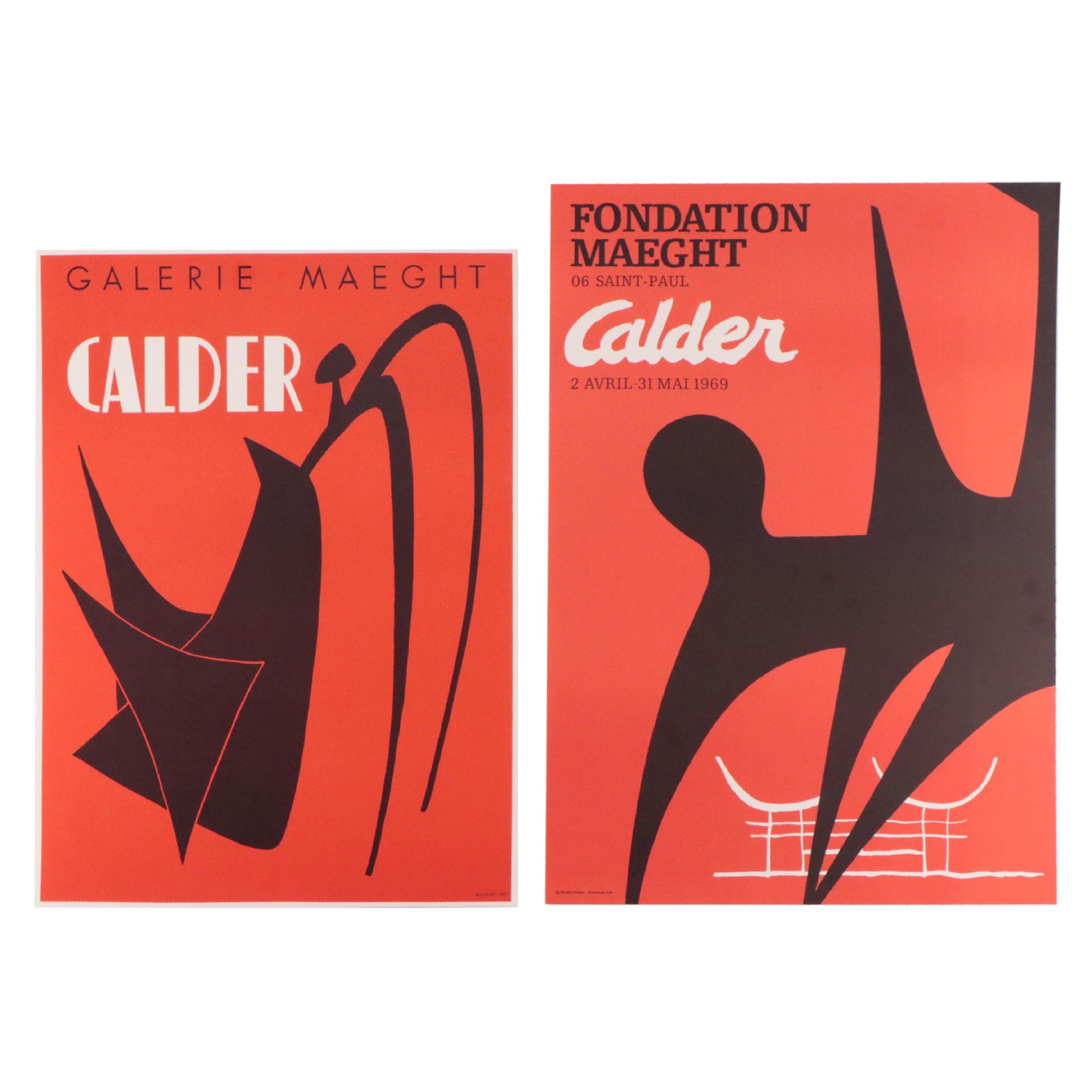 Alexander Calder Color Lithograph Posters for Maeght, 1959 and 1969