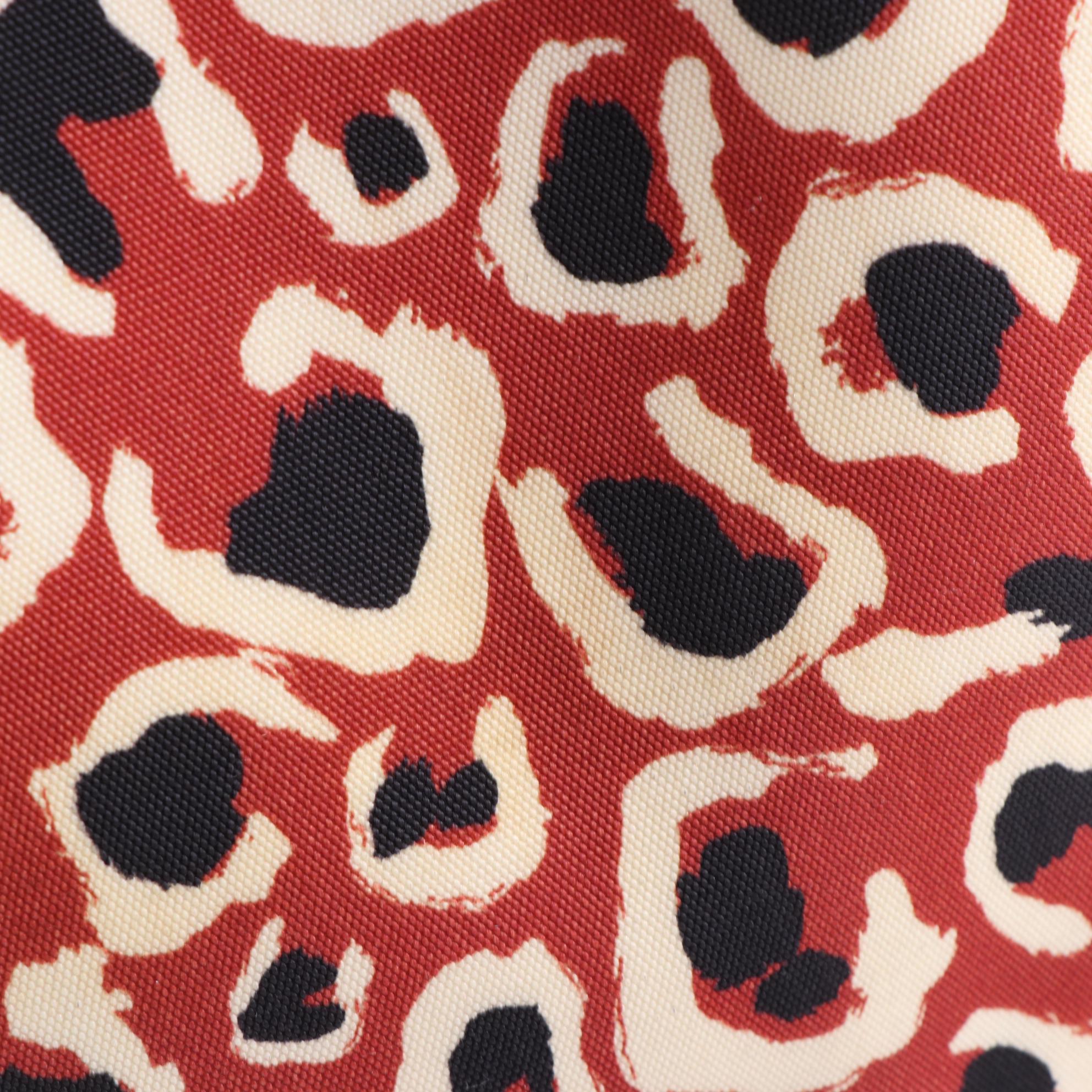 Gucci Tote Bag in Leopard Print Canvas with Leather Trim