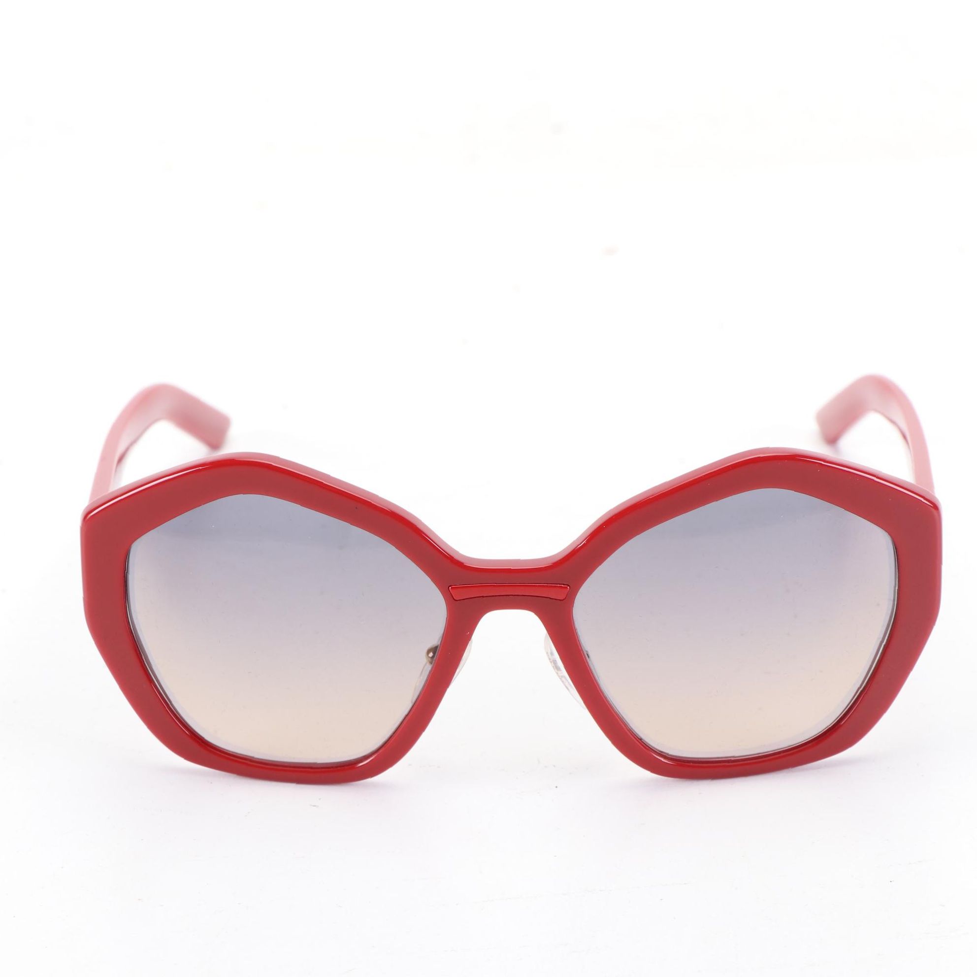 Prada SPR08X Red Angular Sunglasses with Case and Box