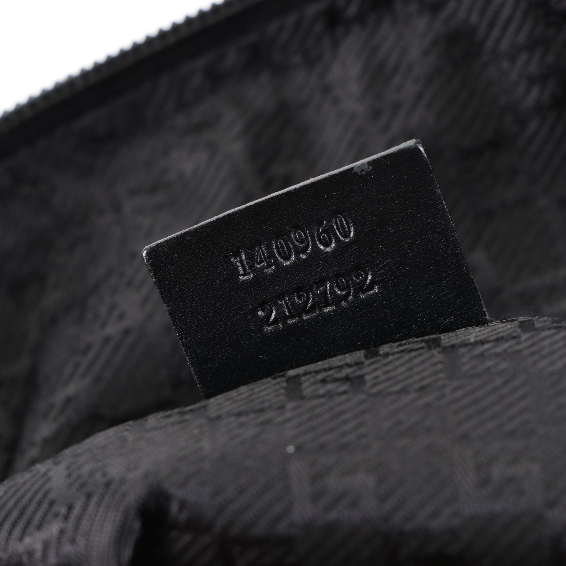 Gucci Soft Briefcase Bag in Black Nylon with Black Leather Trim