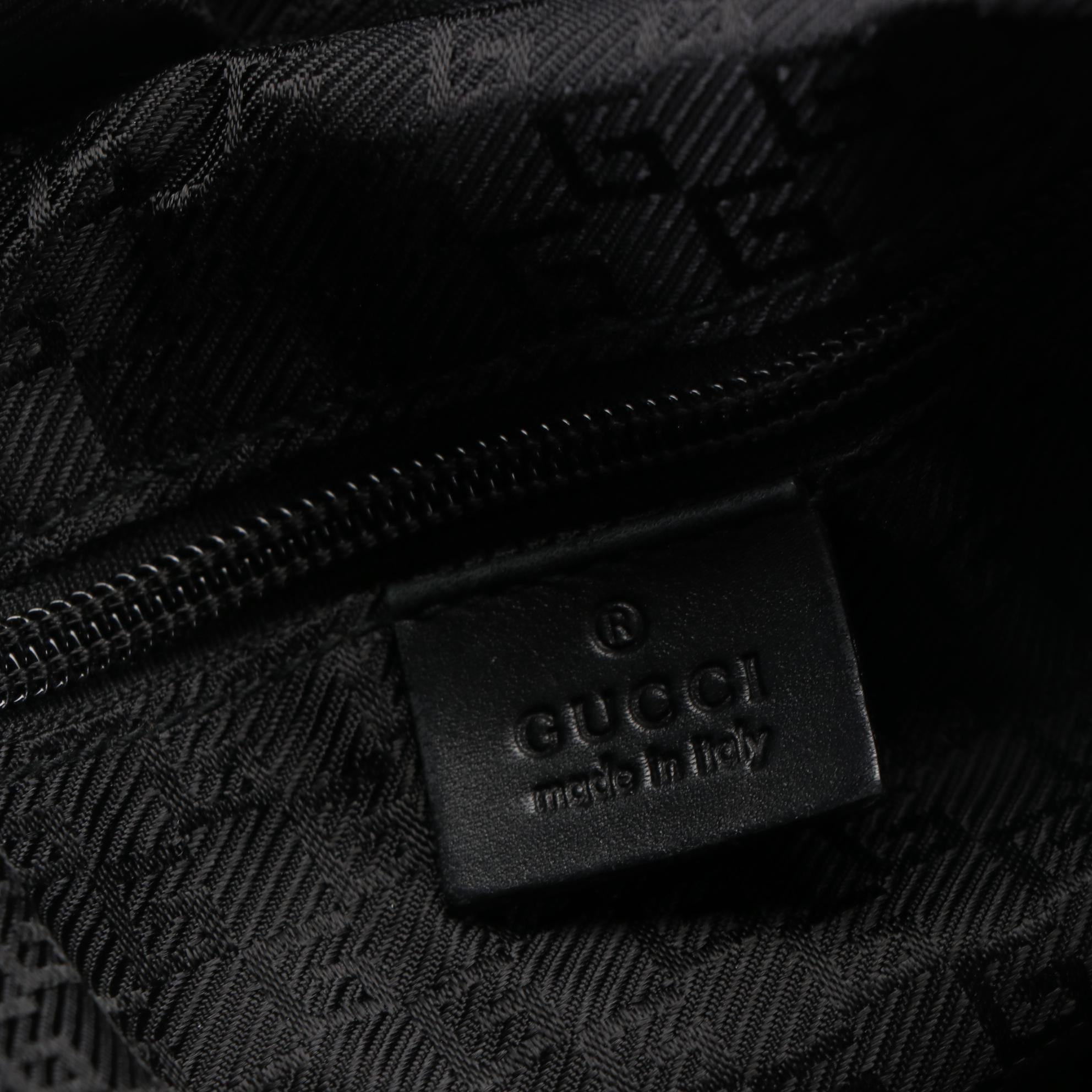 Gucci Soft Briefcase Bag in Black Nylon with Black Leather Trim