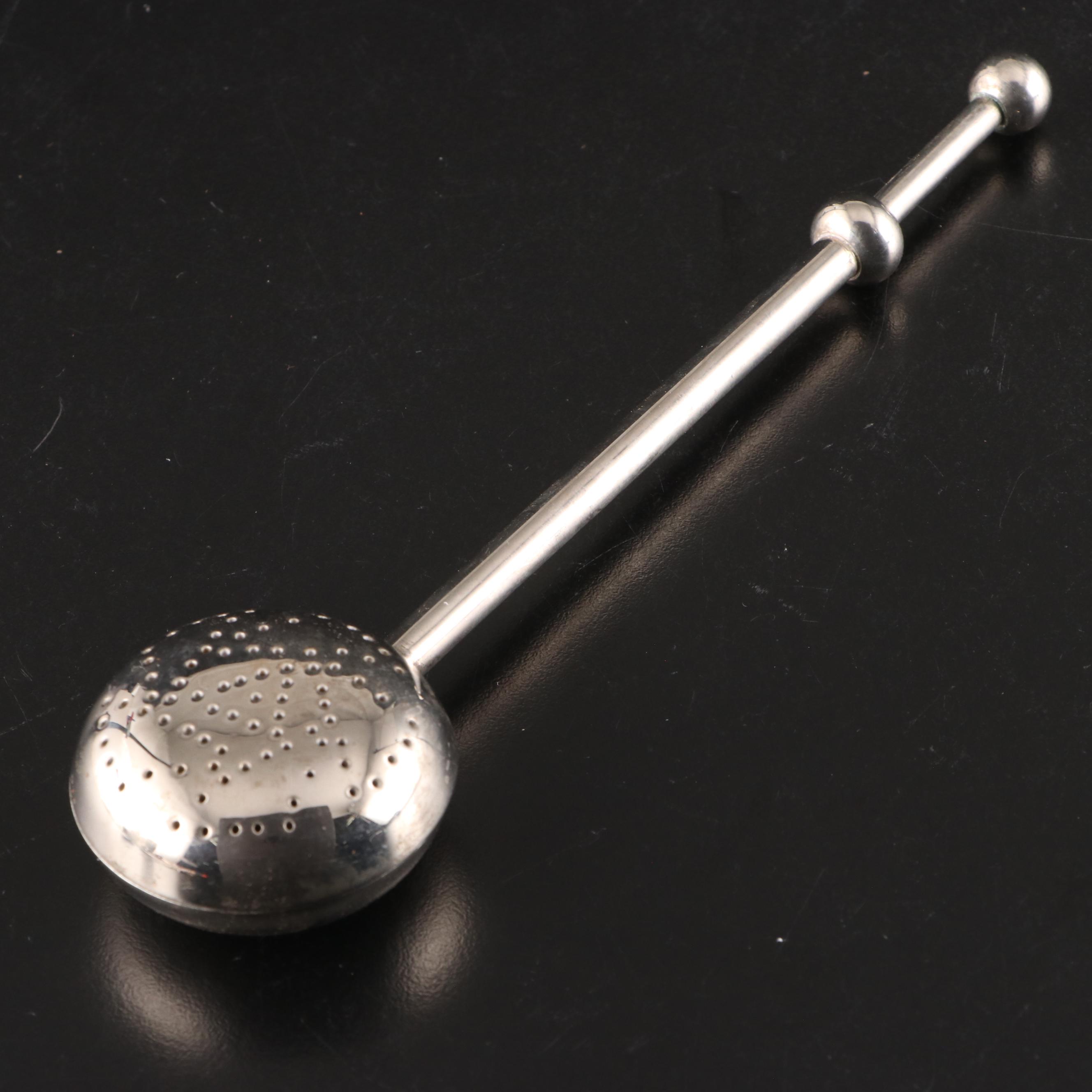 Sterling Silver Tea Strainer with 800 Silver Tea Ball and Plated Tea Strainers