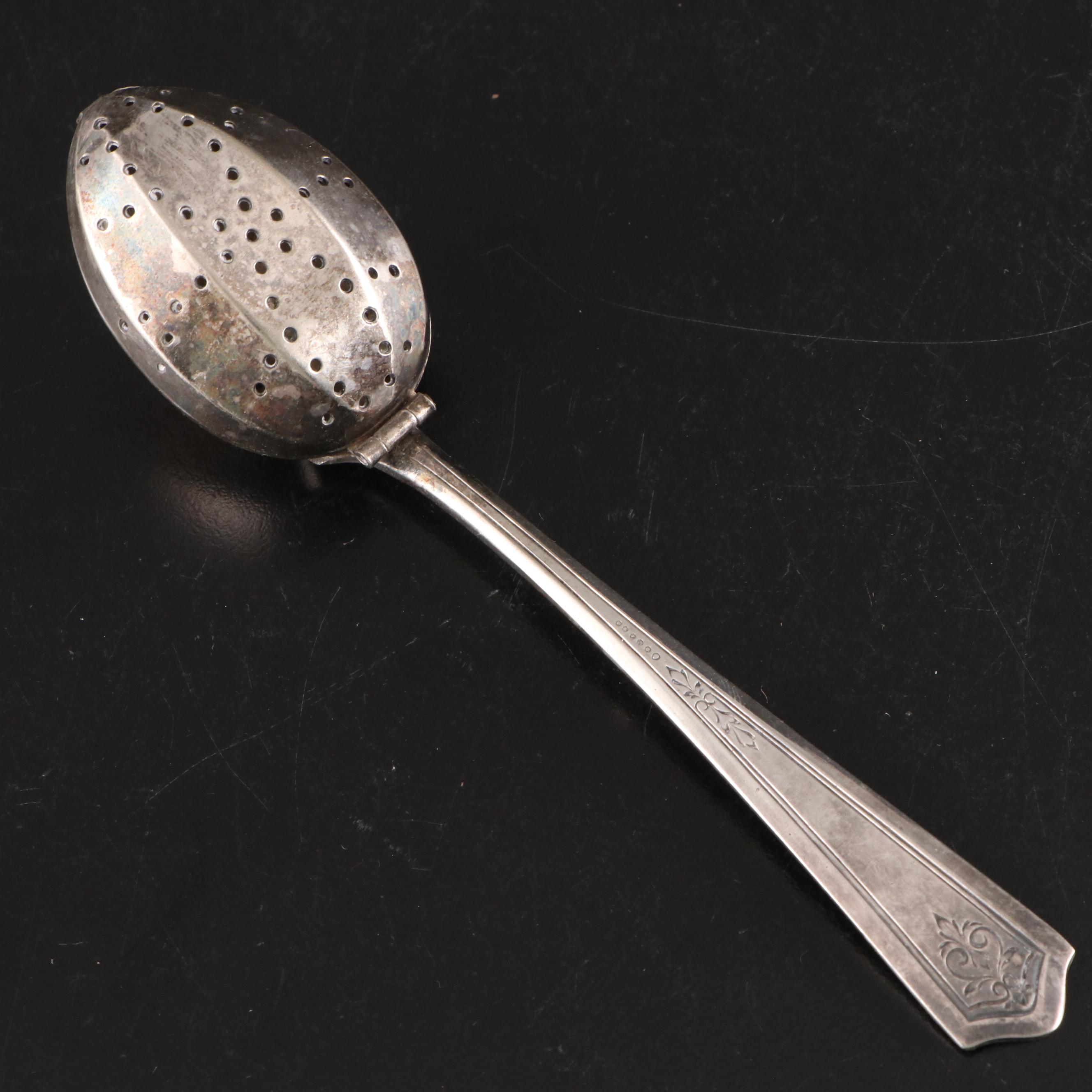 Sterling Silver Tea Strainer with 800 Silver Tea Ball and Plated Tea Strainers