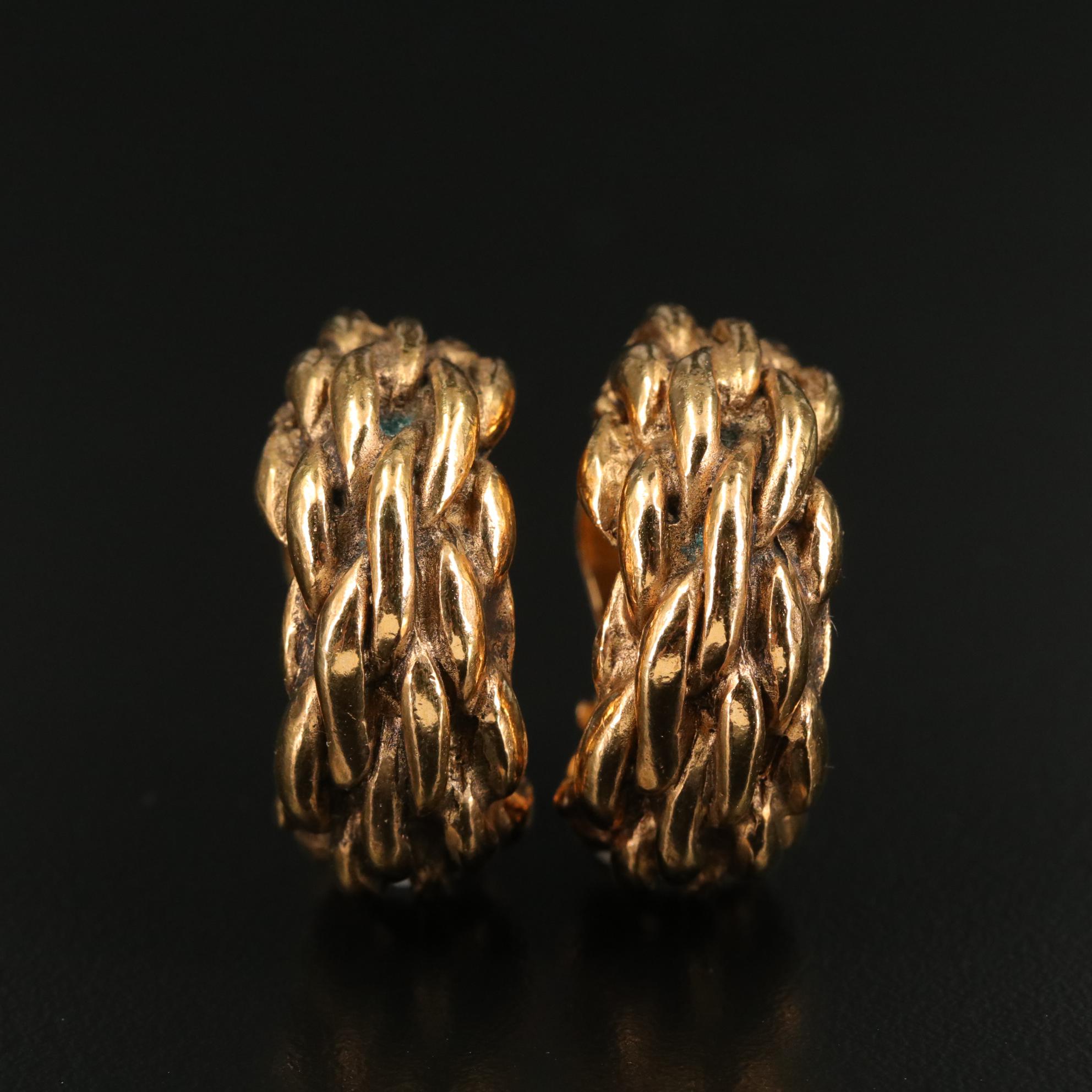 Chanel Braided Hoop Earrings