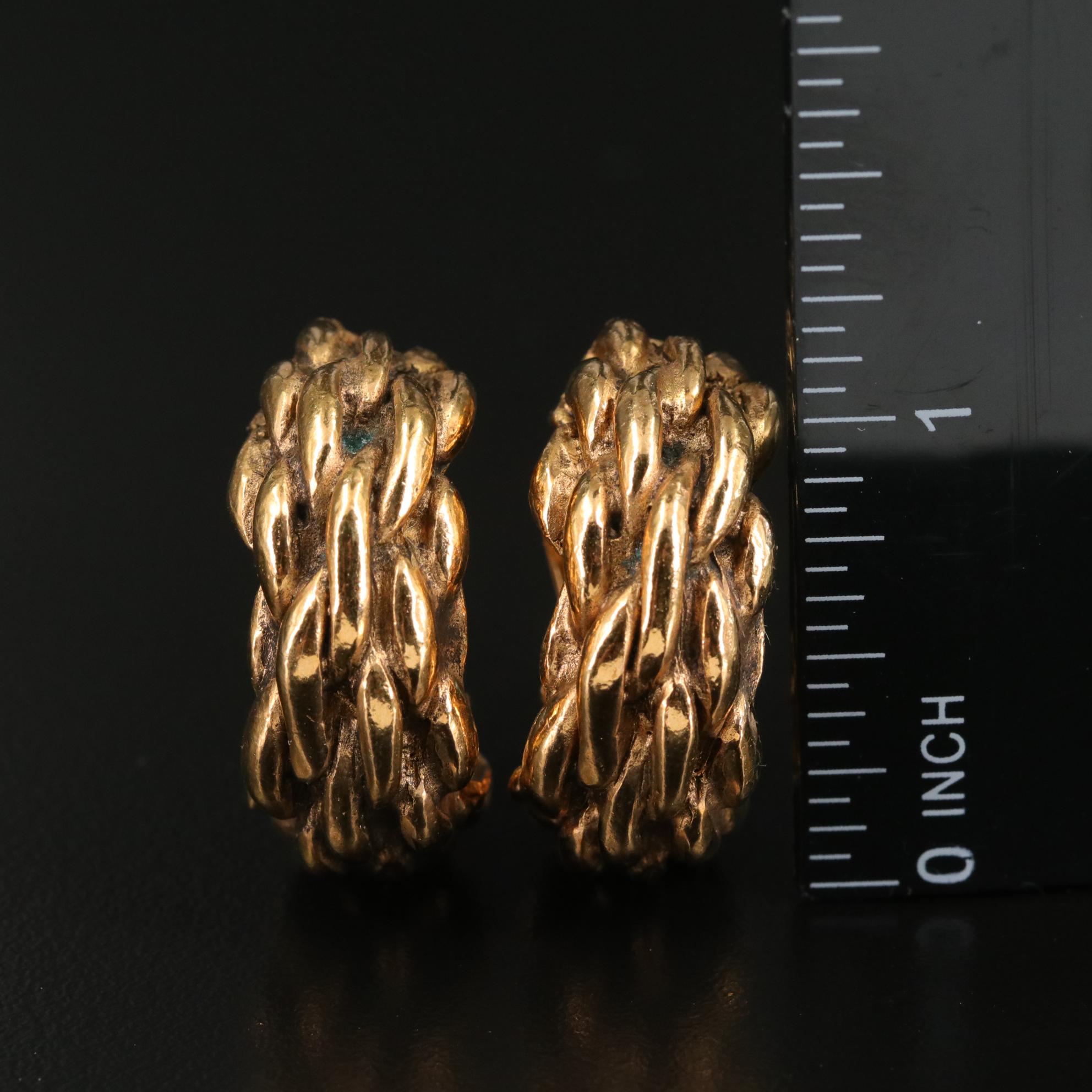 Chanel Braided Hoop Earrings