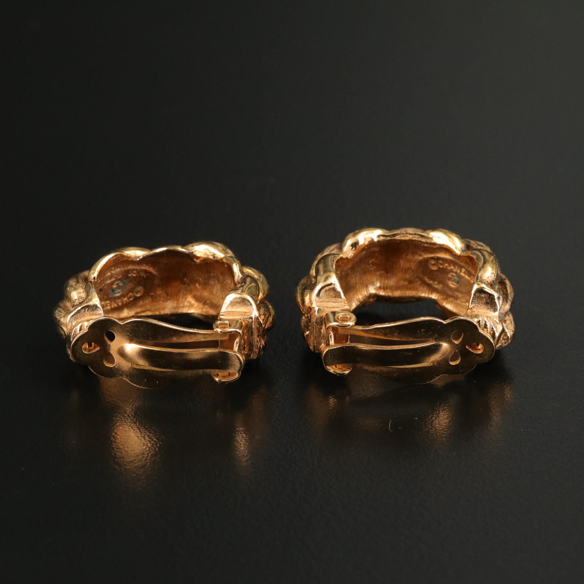 Chanel Braided Hoop Earrings