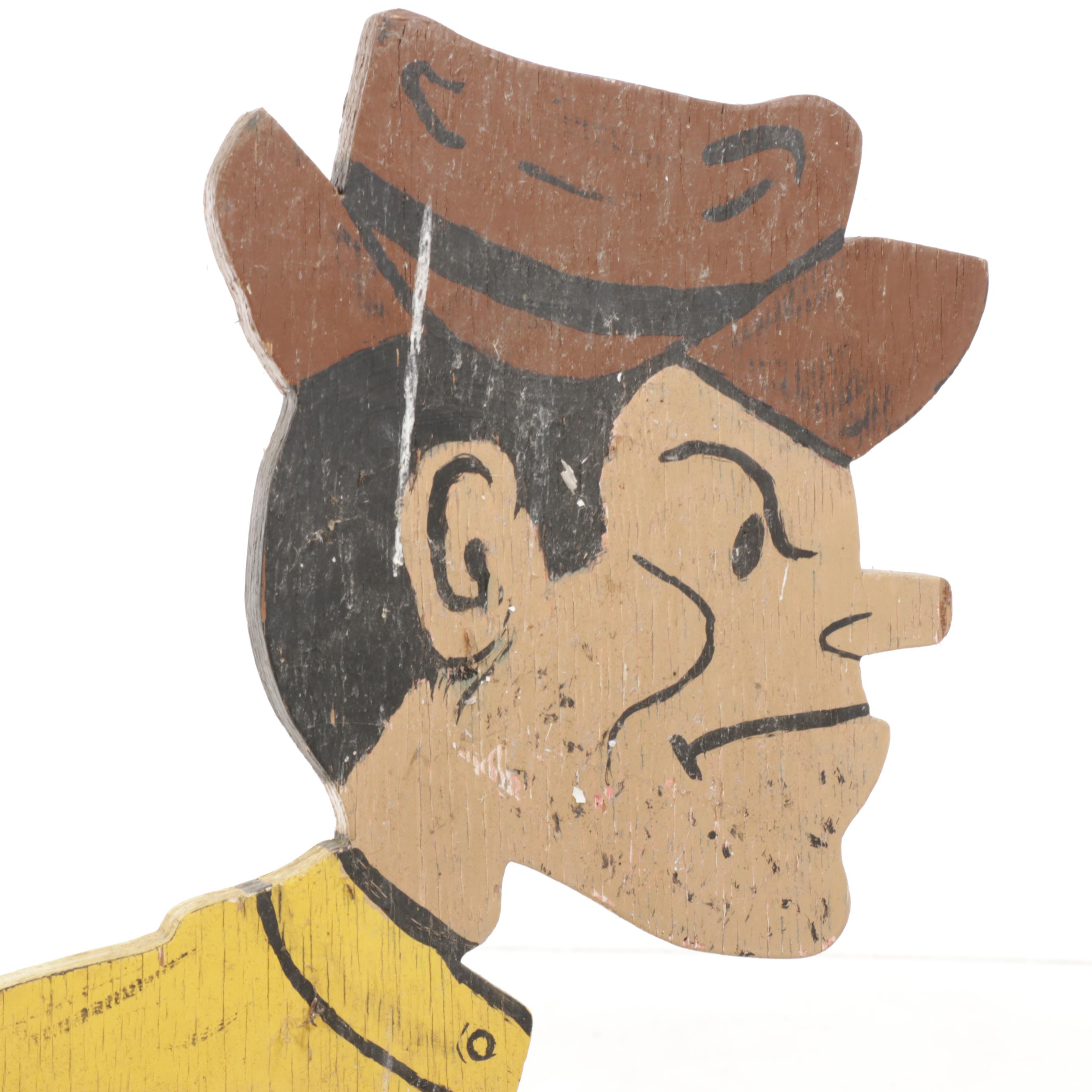 Wooden Cut Out Figure, Mid-20th Century