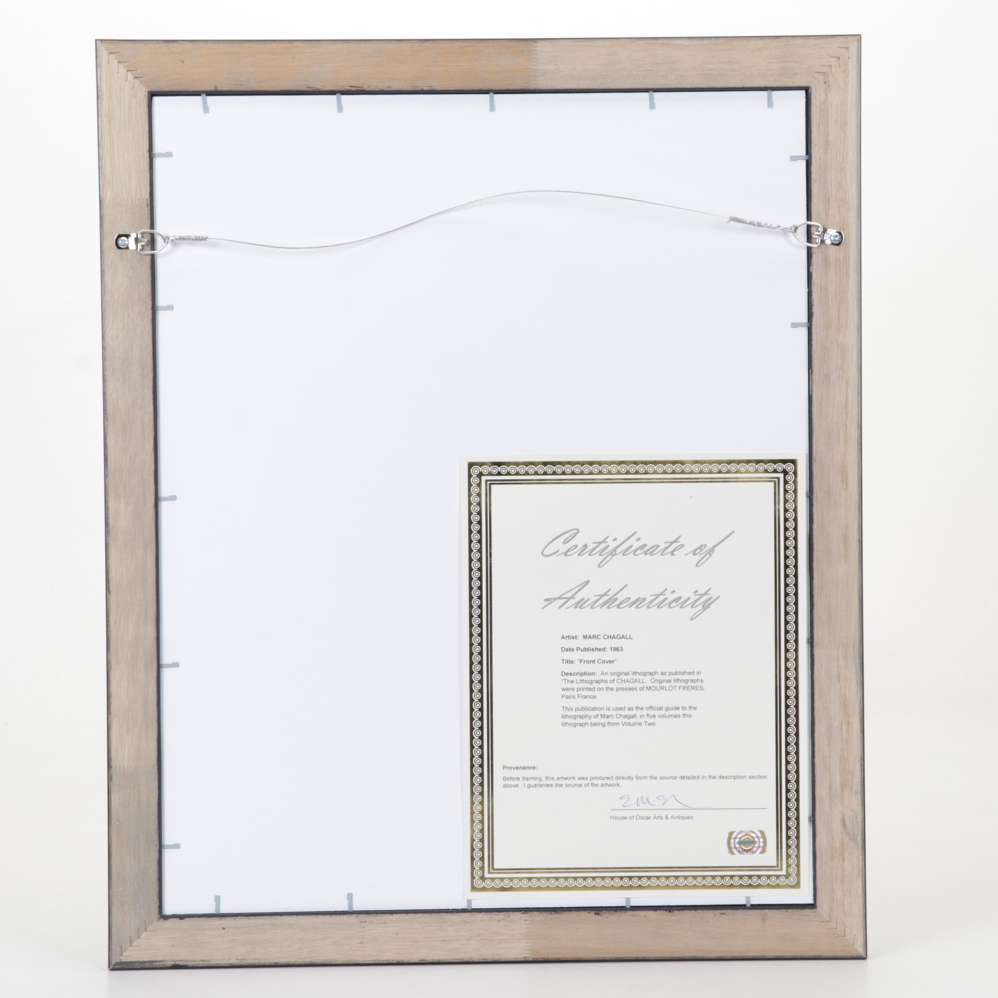 Marc Chagall Color Lithograph From "The Lithographs of Chagall," 1963