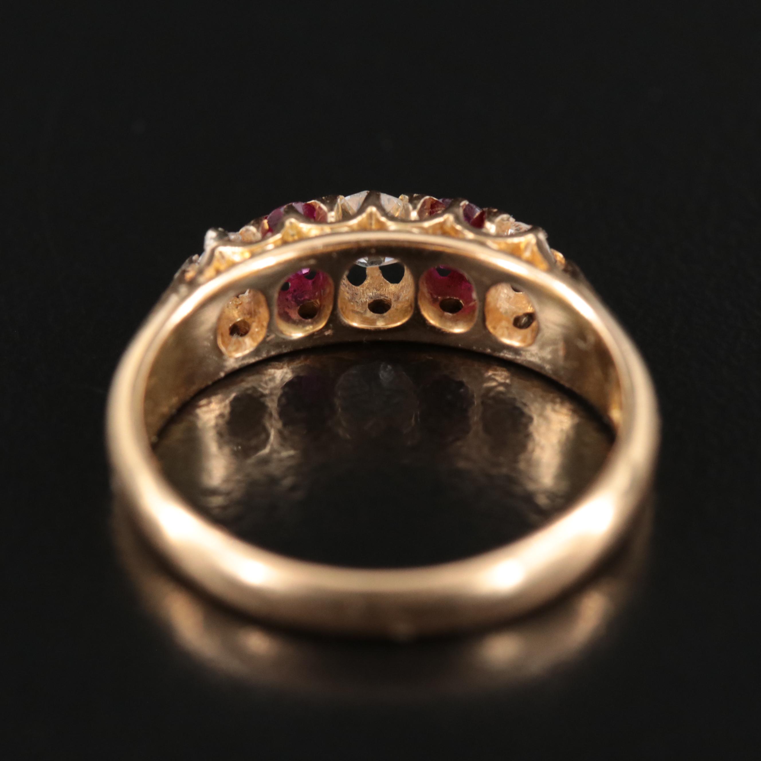 Victorian 18K Diamond and Ruby Ring