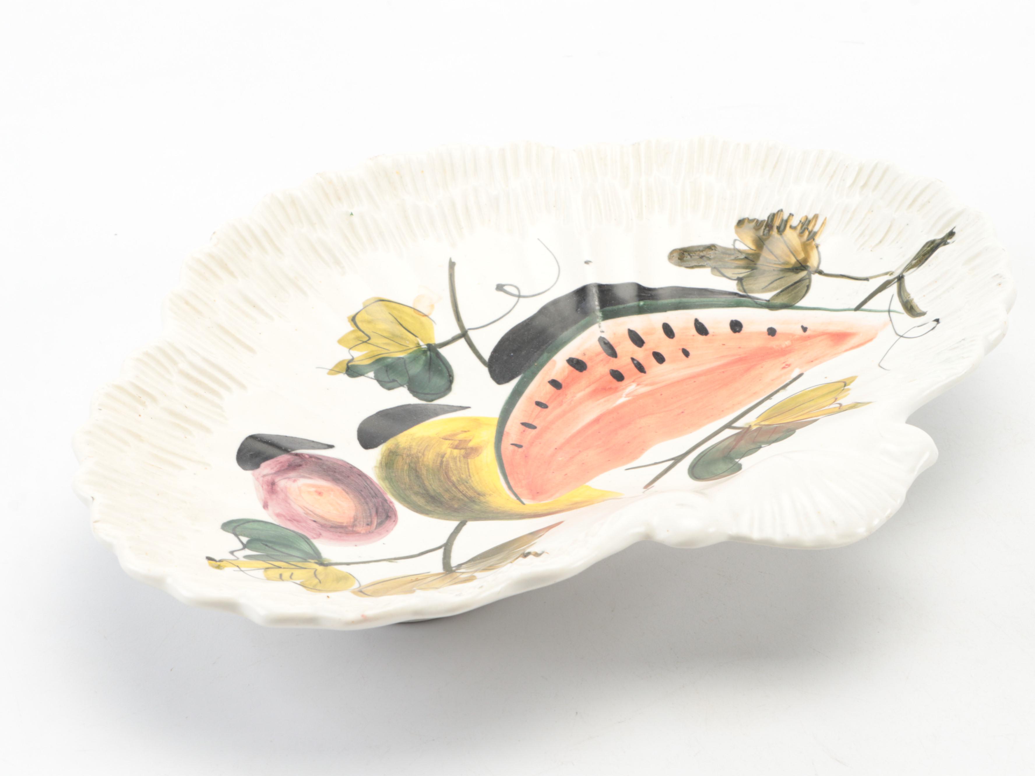 Tomato Shaped Pitcher with Other Ceramic Dish and Watermelon Wall Decor