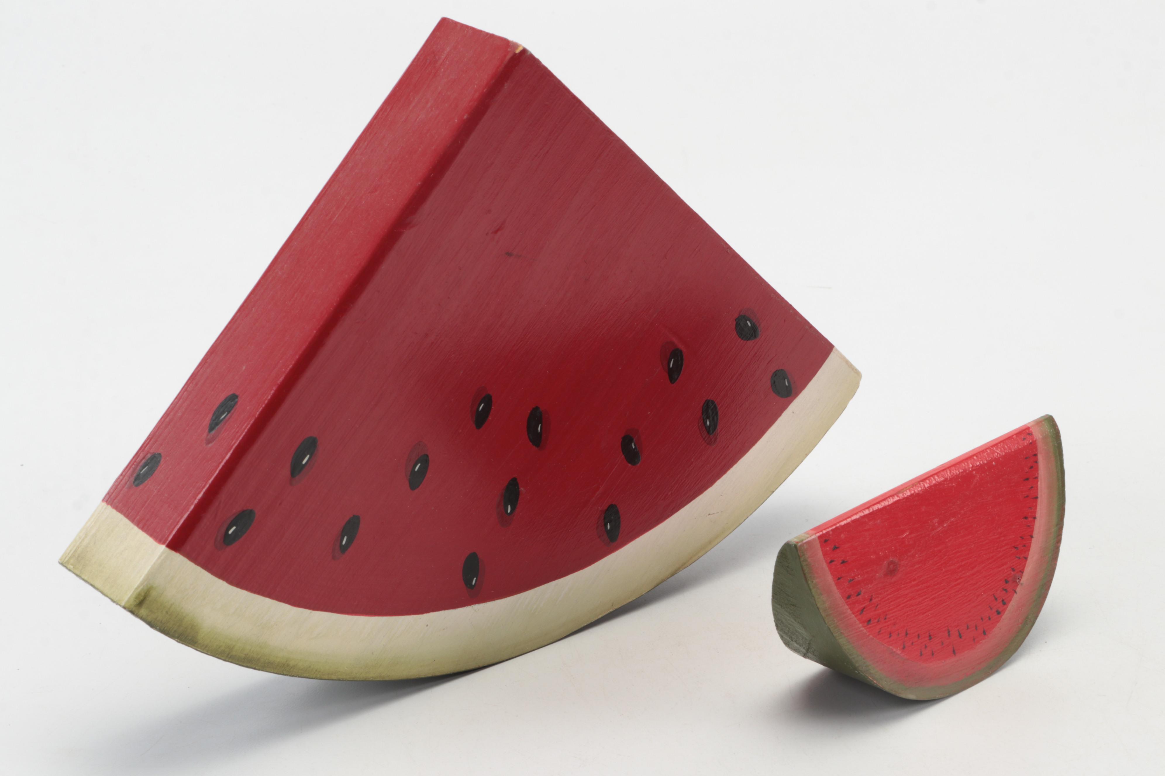 Tomato Shaped Pitcher with Other Ceramic Dish and Watermelon Wall Decor
