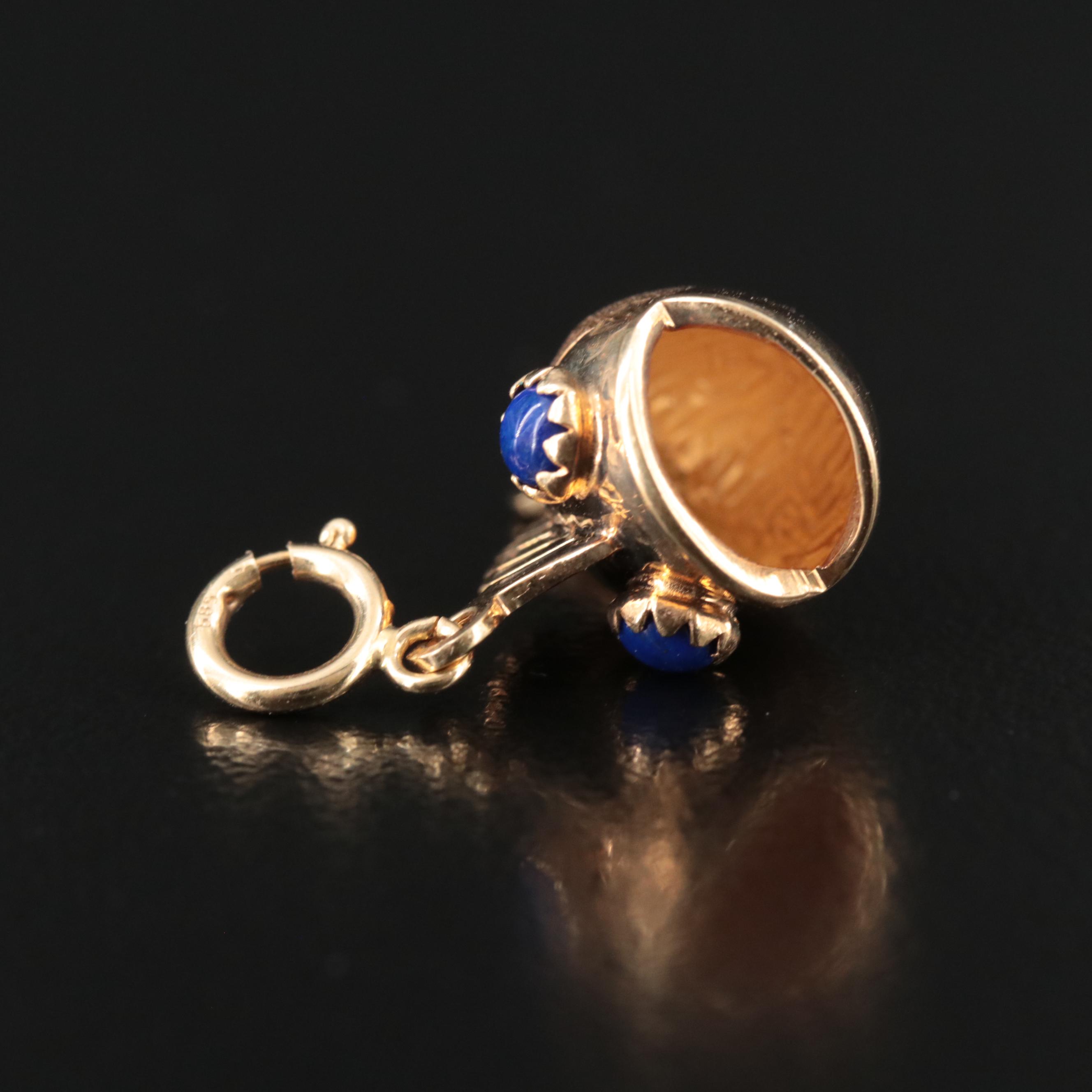 14K Lapis Lazuli Fish Pendant