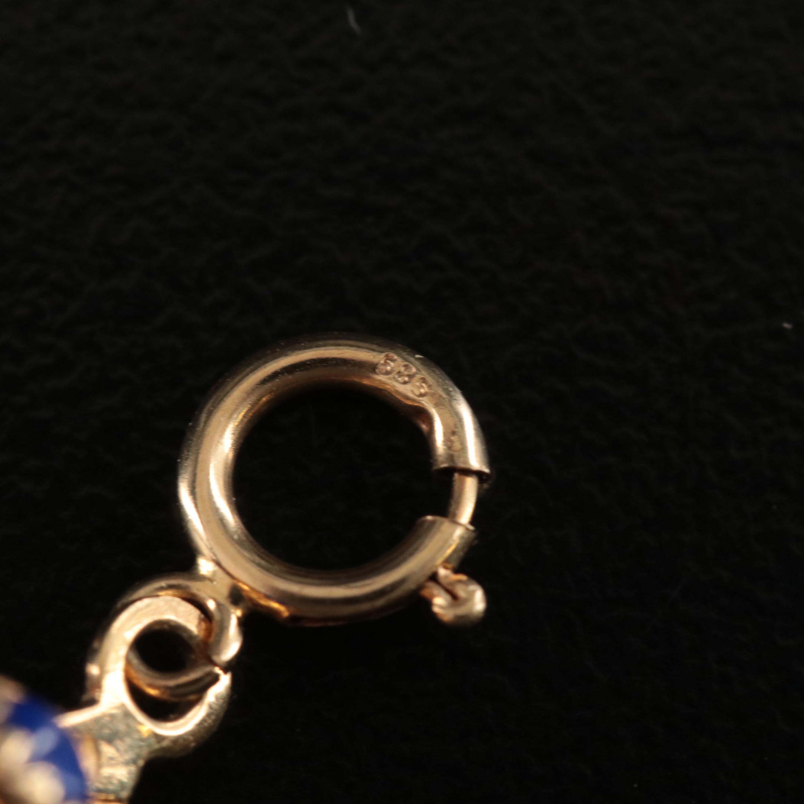 14K Lapis Lazuli Fish Pendant