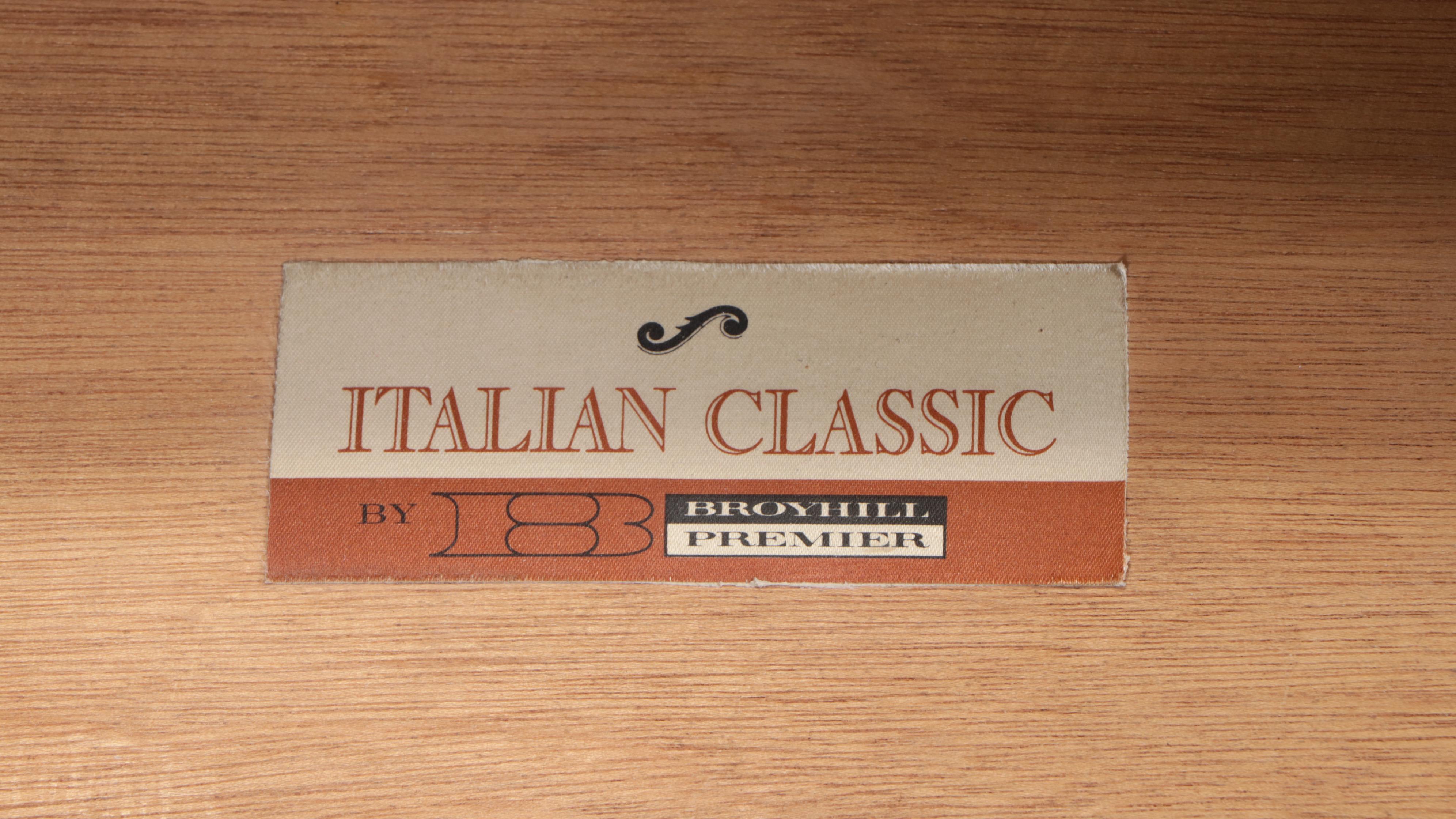 Broyhill Premier Italian Classic Walnut and Composite Marble Coffee Table