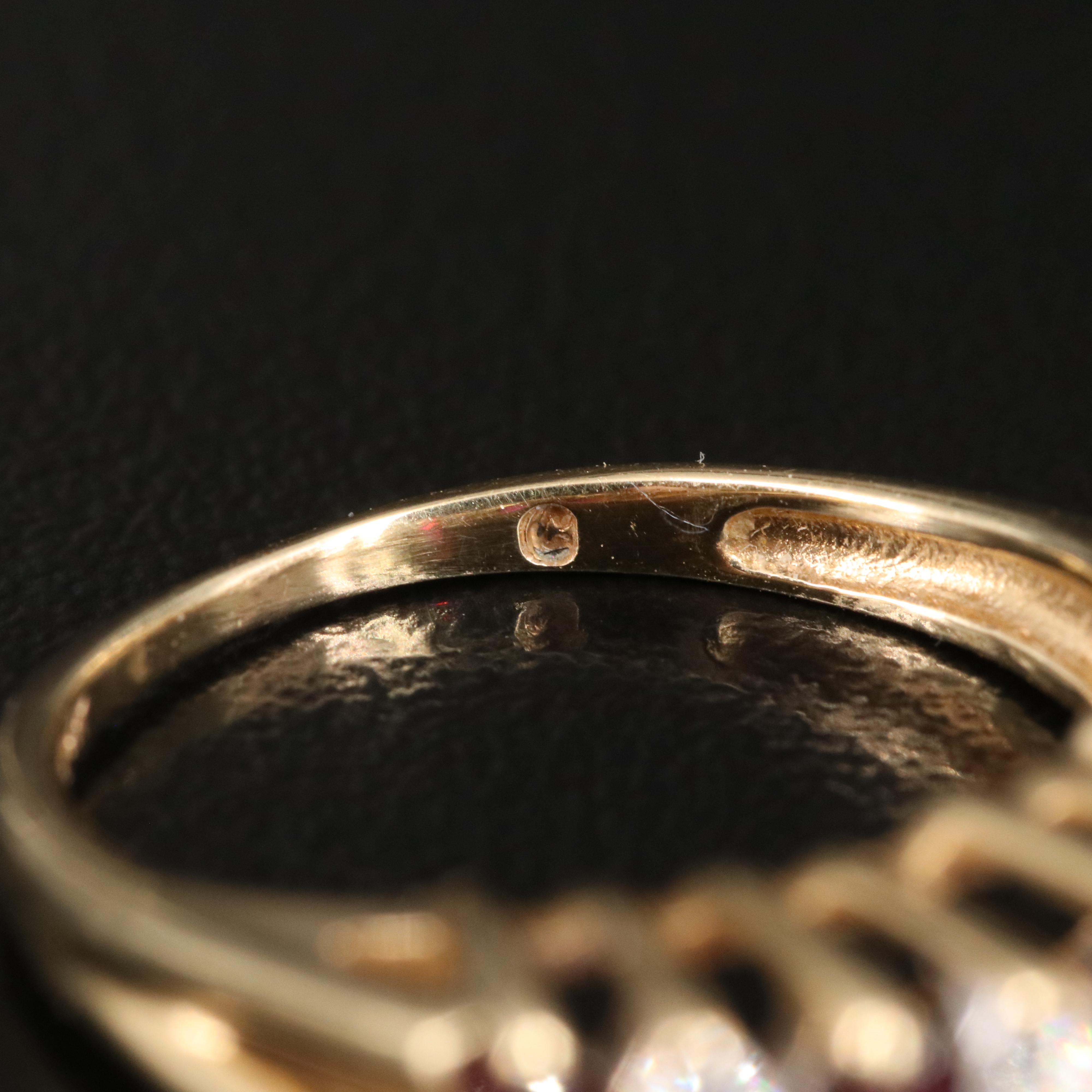 14K Ruby and Diamond Stepped Ring