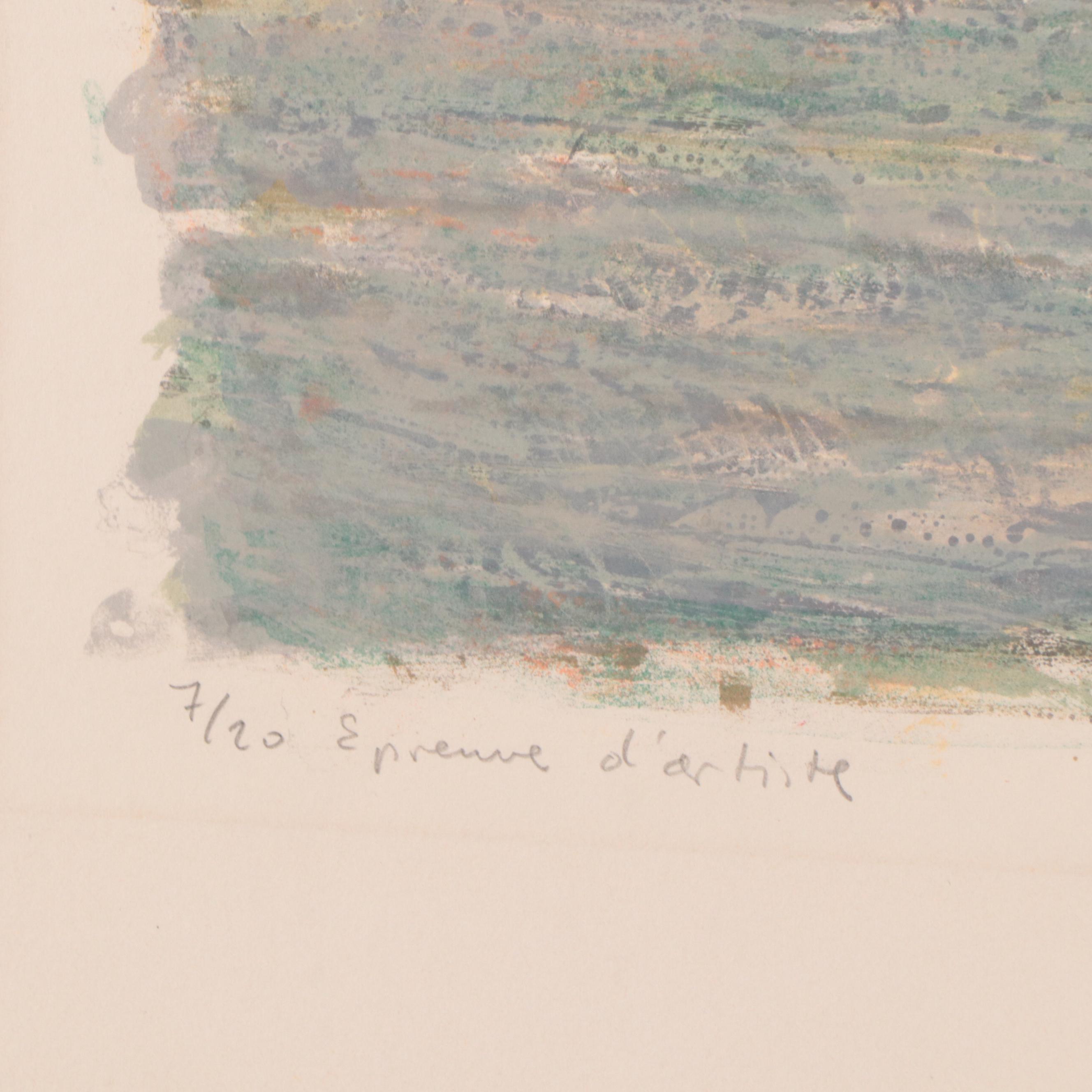 Georges Feher Lithograph of Harbor Scene