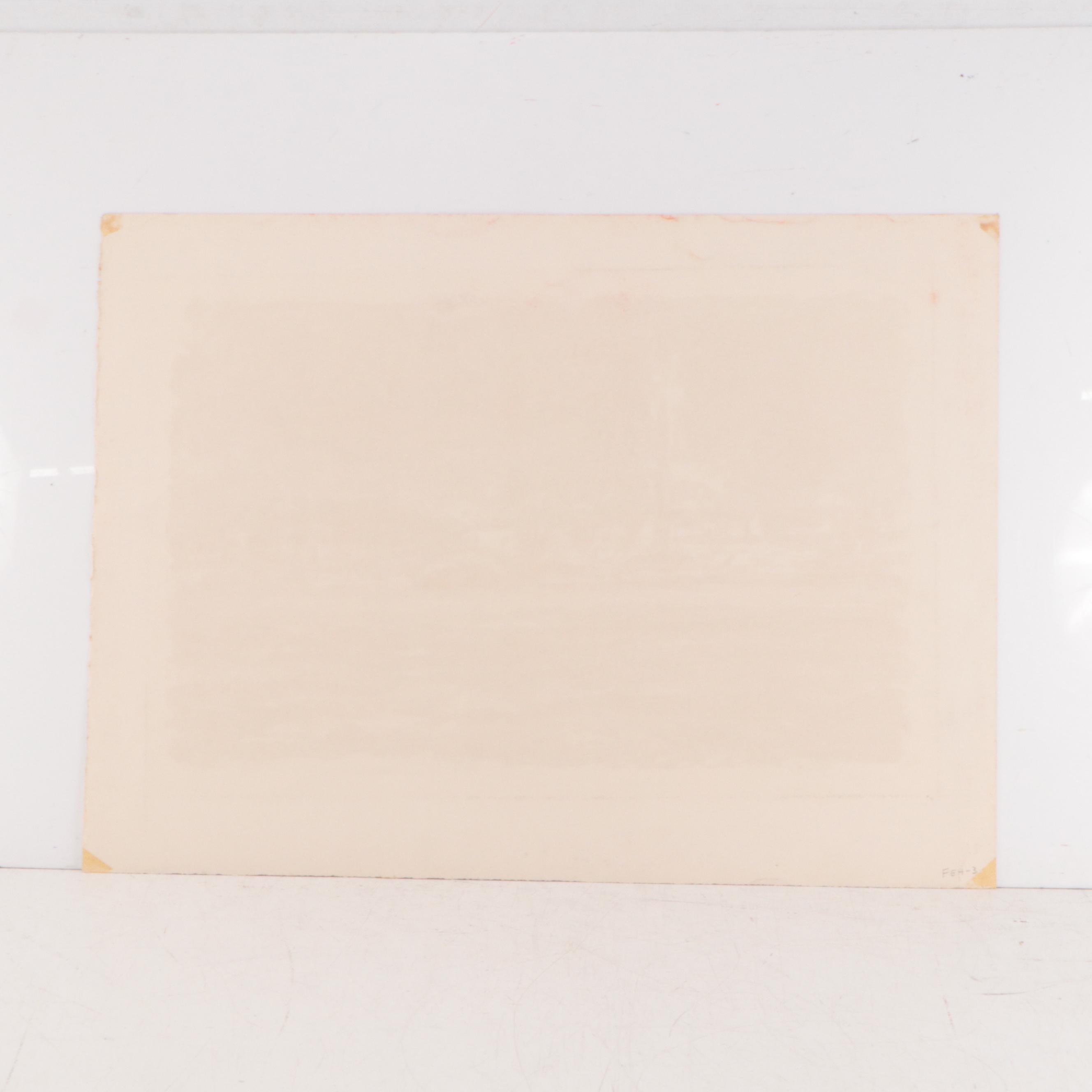 Georges Feher Lithograph of Harbor Scene