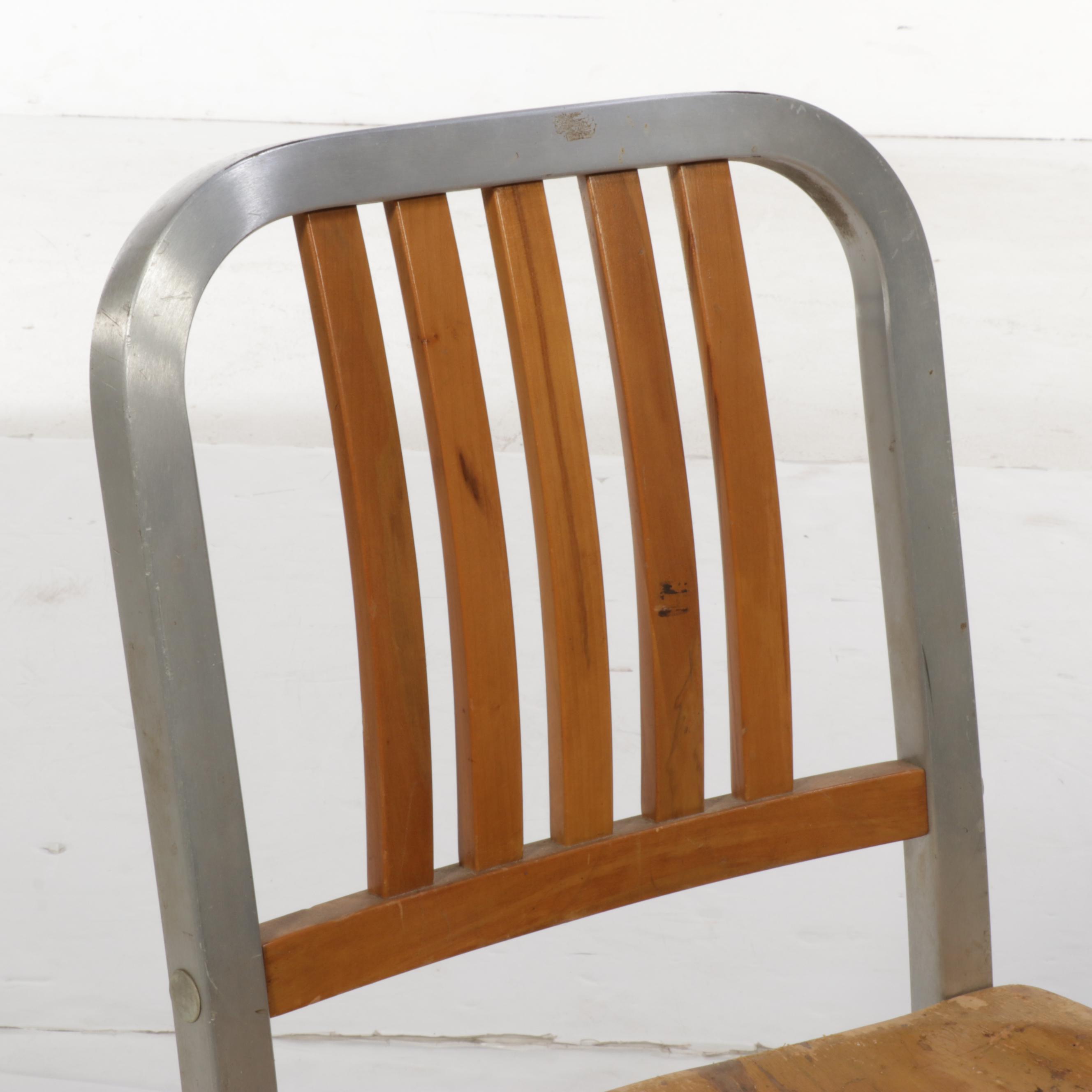 Six Shaw-Walker Mid Century Modern Aluminum and Maple Side Chairs, 1950s
