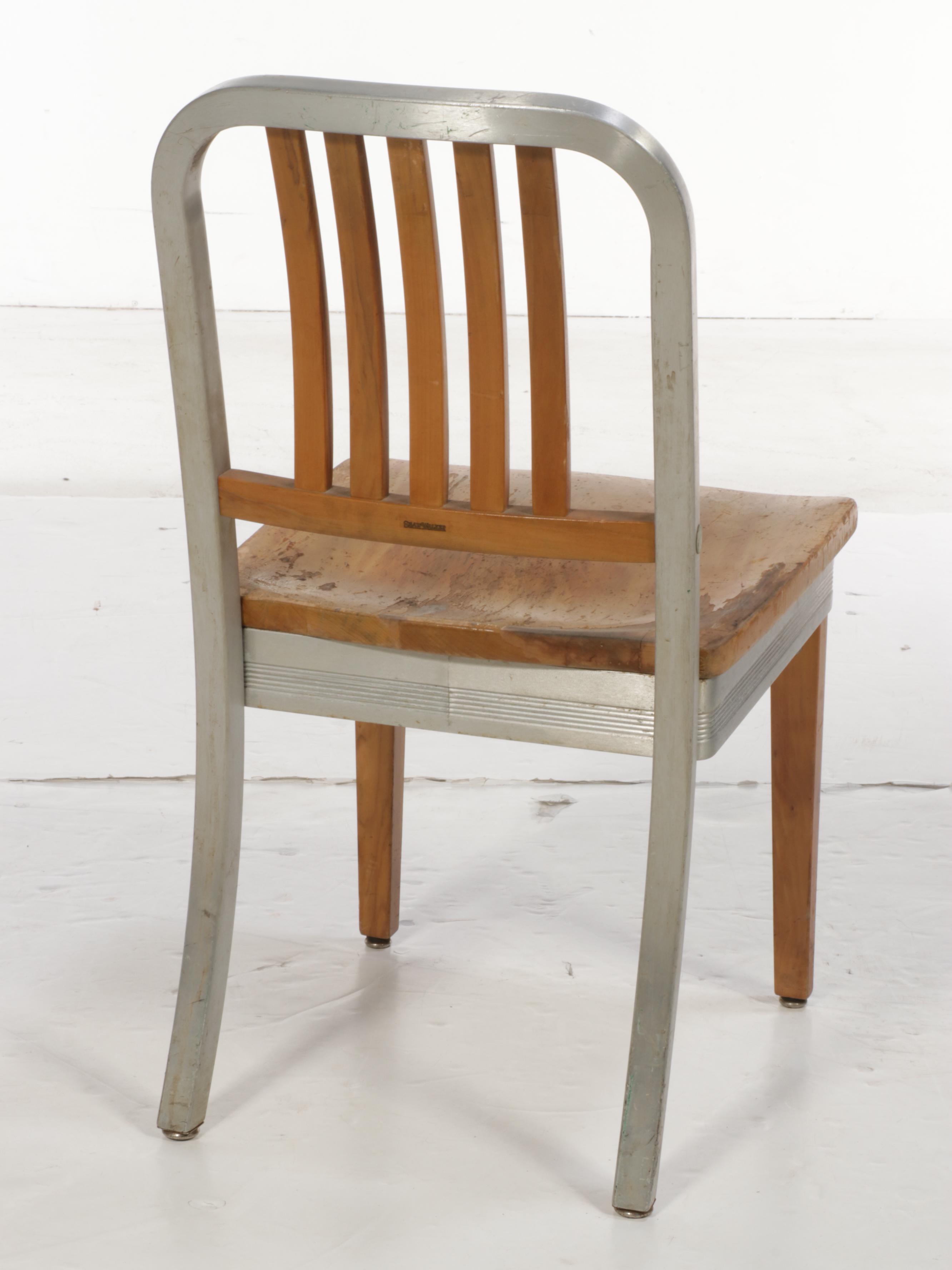 Six Shaw-Walker Mid Century Modern Aluminum and Maple Side Chairs, 1950s