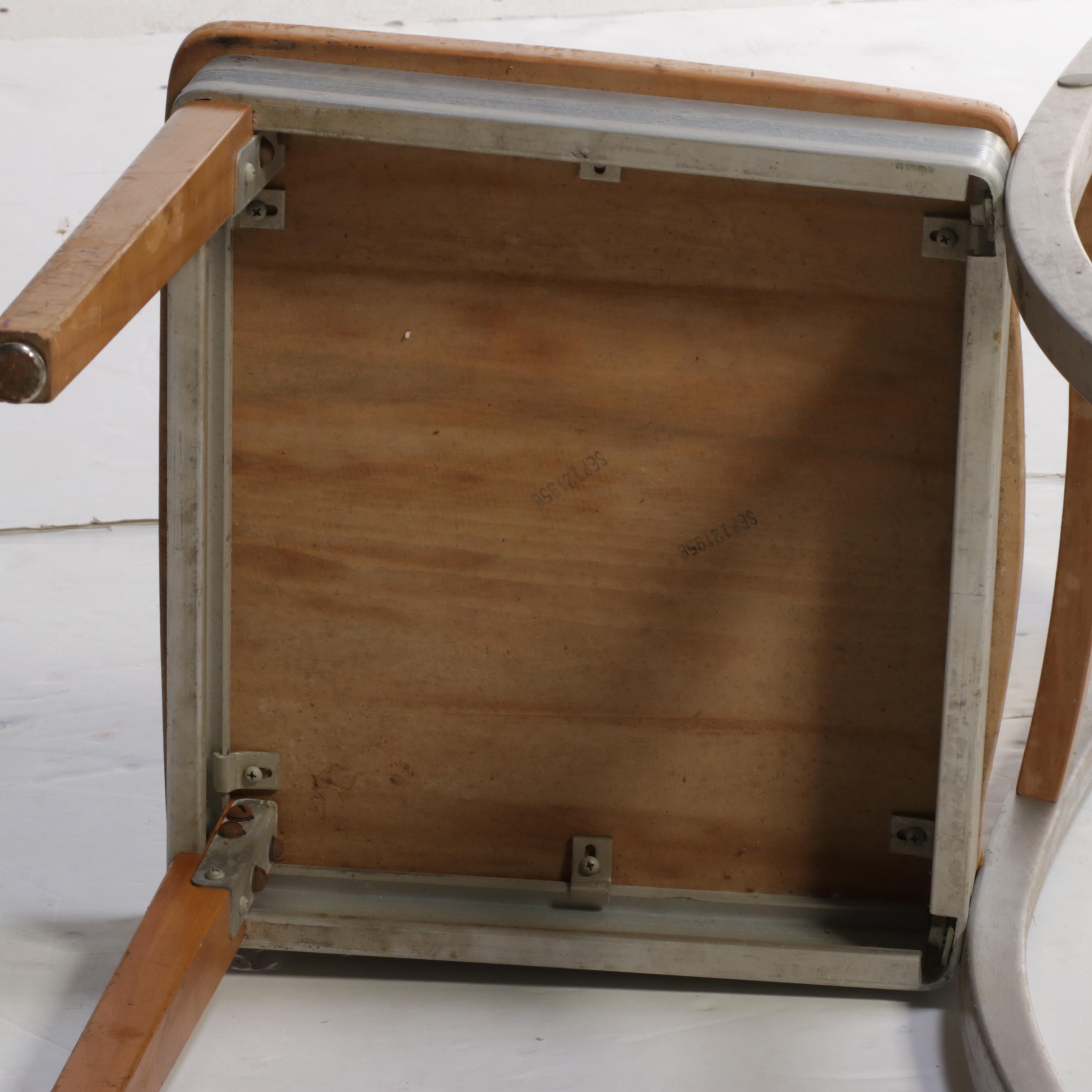 Six Shaw-Walker Mid Century Modern Aluminum and Maple Side Chairs, 1950s