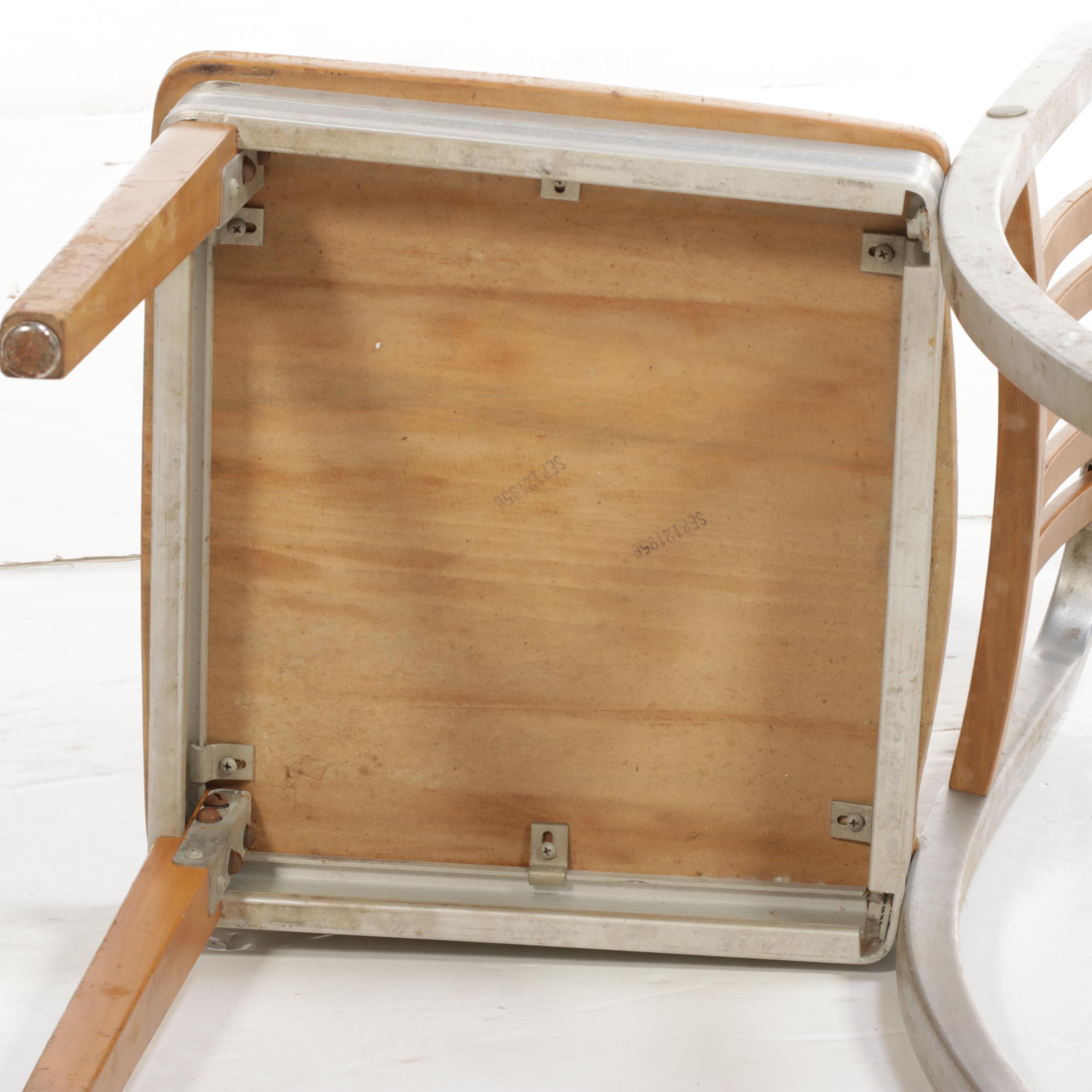 Six Shaw-Walker Mid Century Modern Aluminum and Maple Side Chairs, 1950s