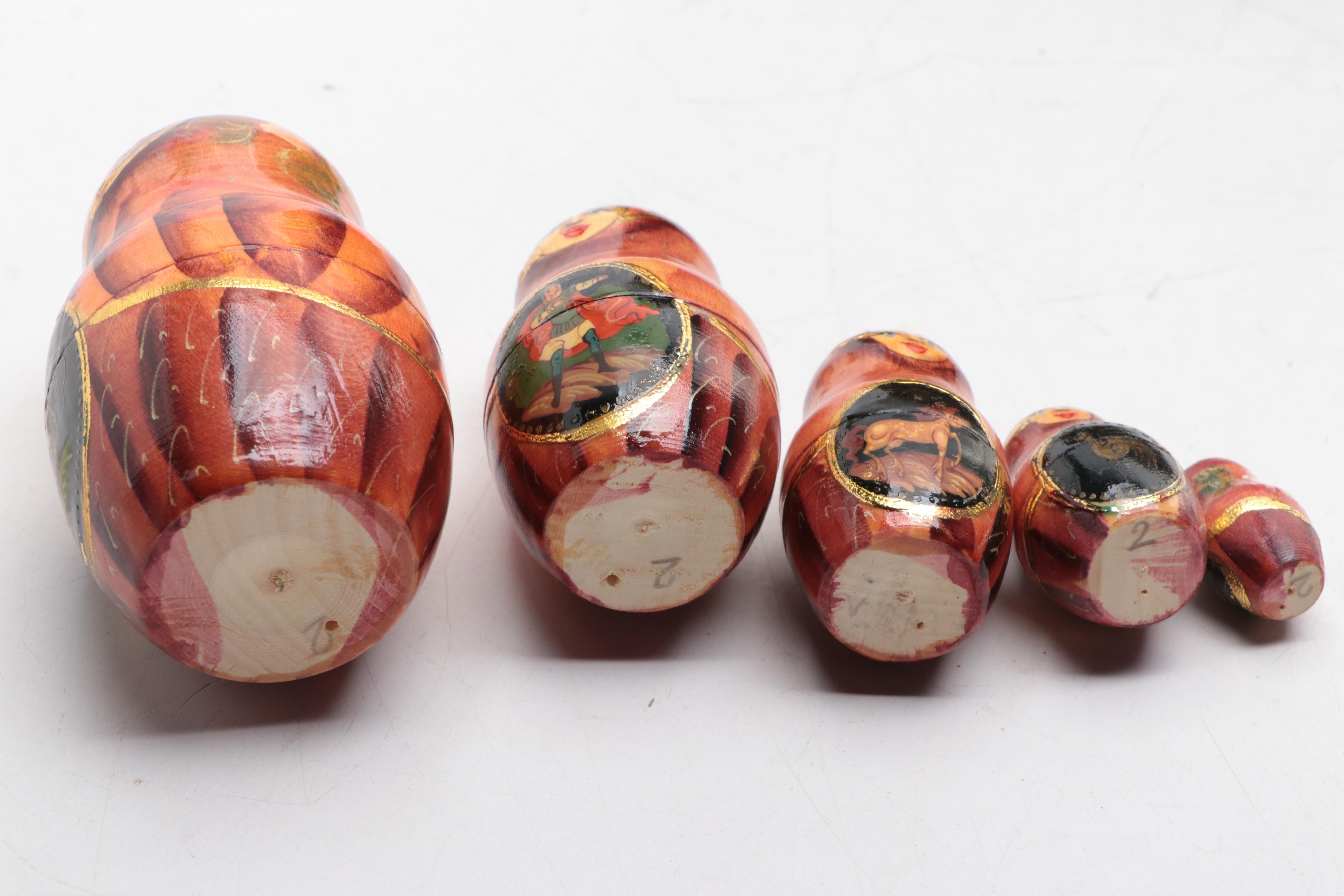 Russian Hand-Painted Wood Matryoshka Doll