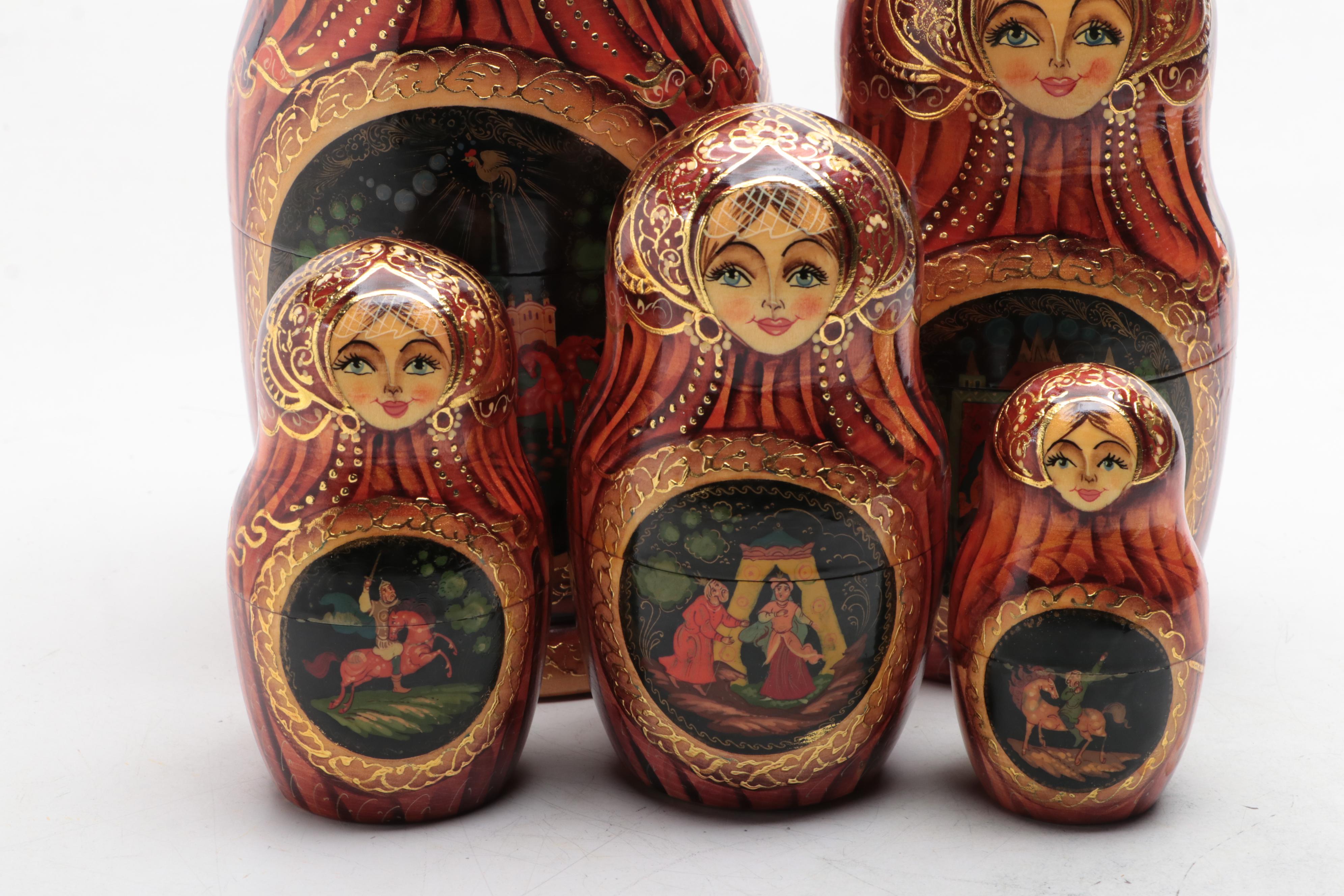 Russian Hand-Painted Wood Matryoshka Doll