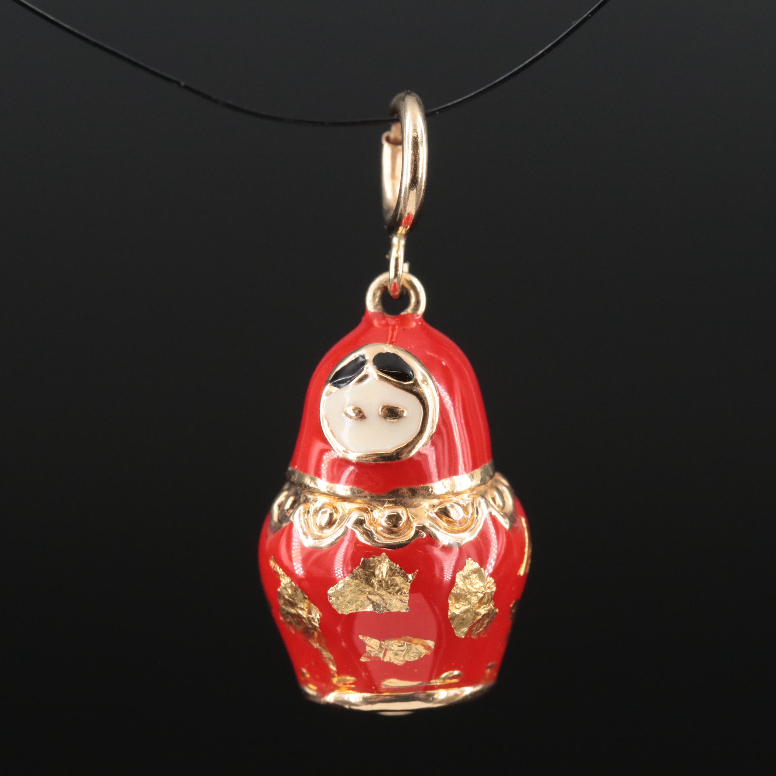 14K Matryoshka Doll Charm