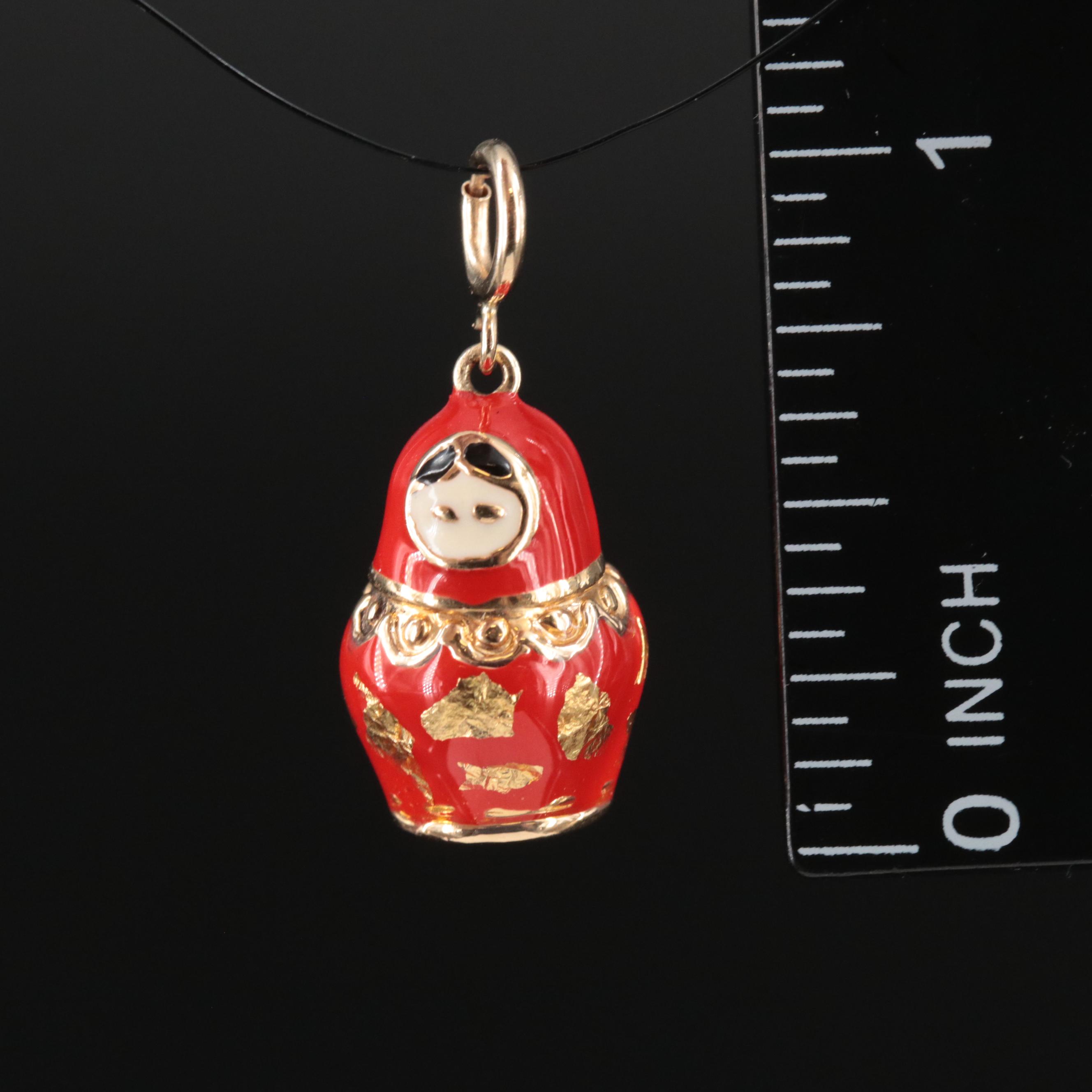 14K Matryoshka Doll Charm