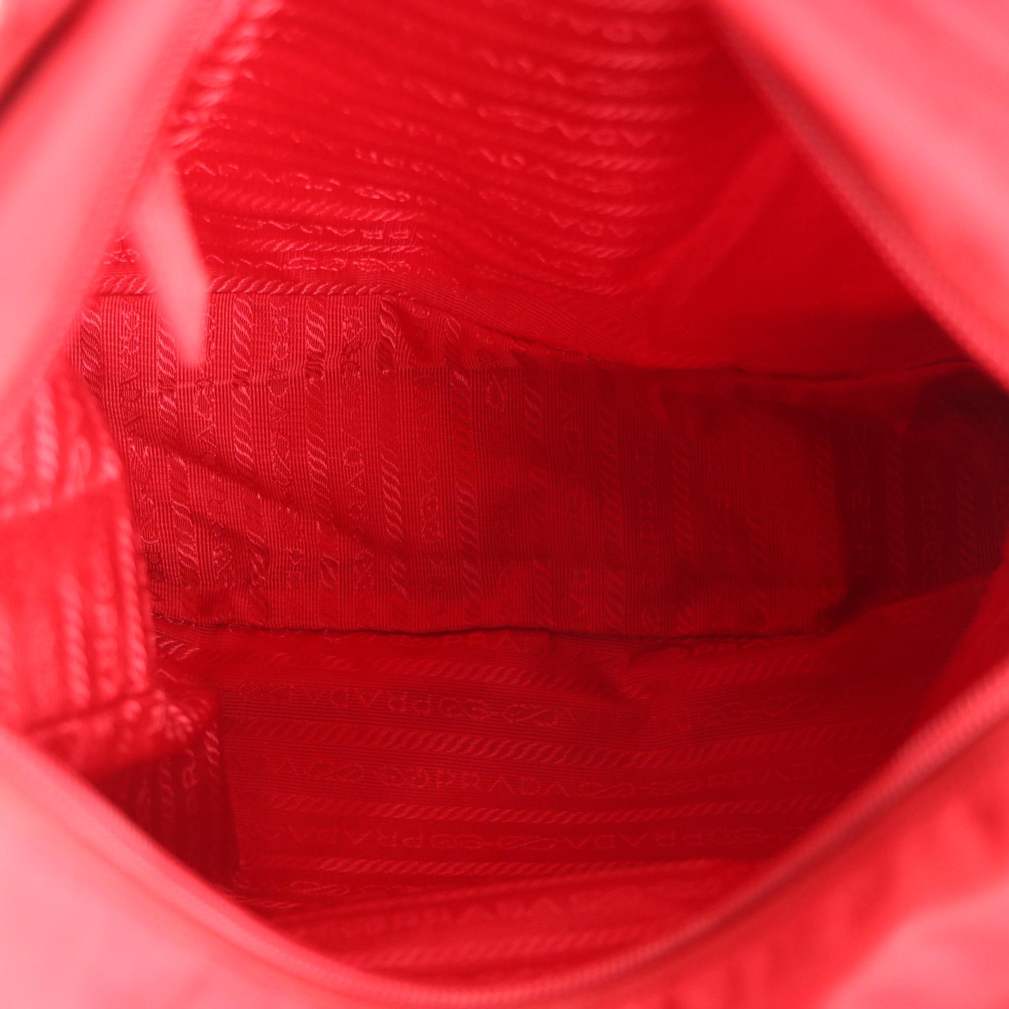 Prada Shoulder Tote in Red Nylon