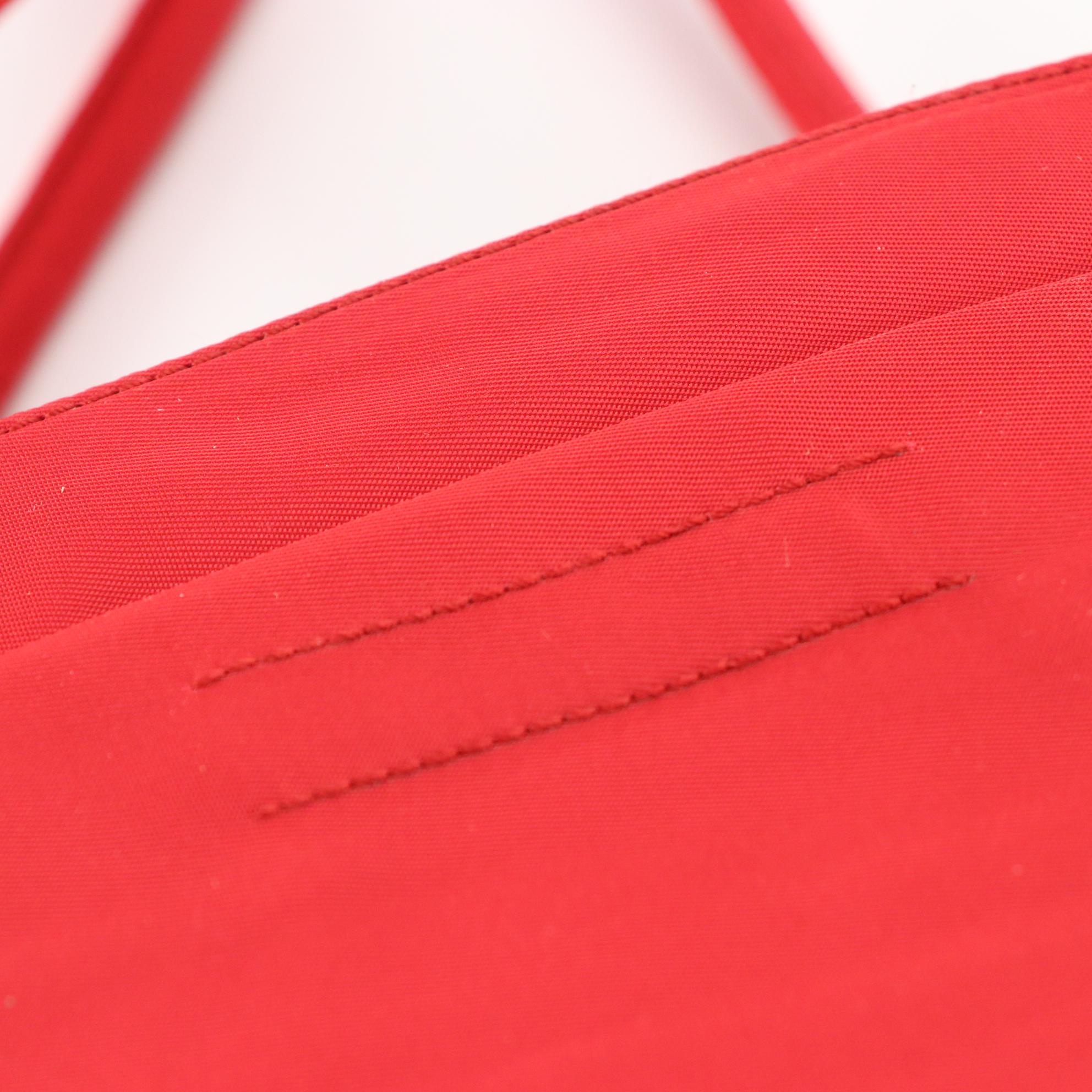 Prada Shoulder Tote in Red Nylon