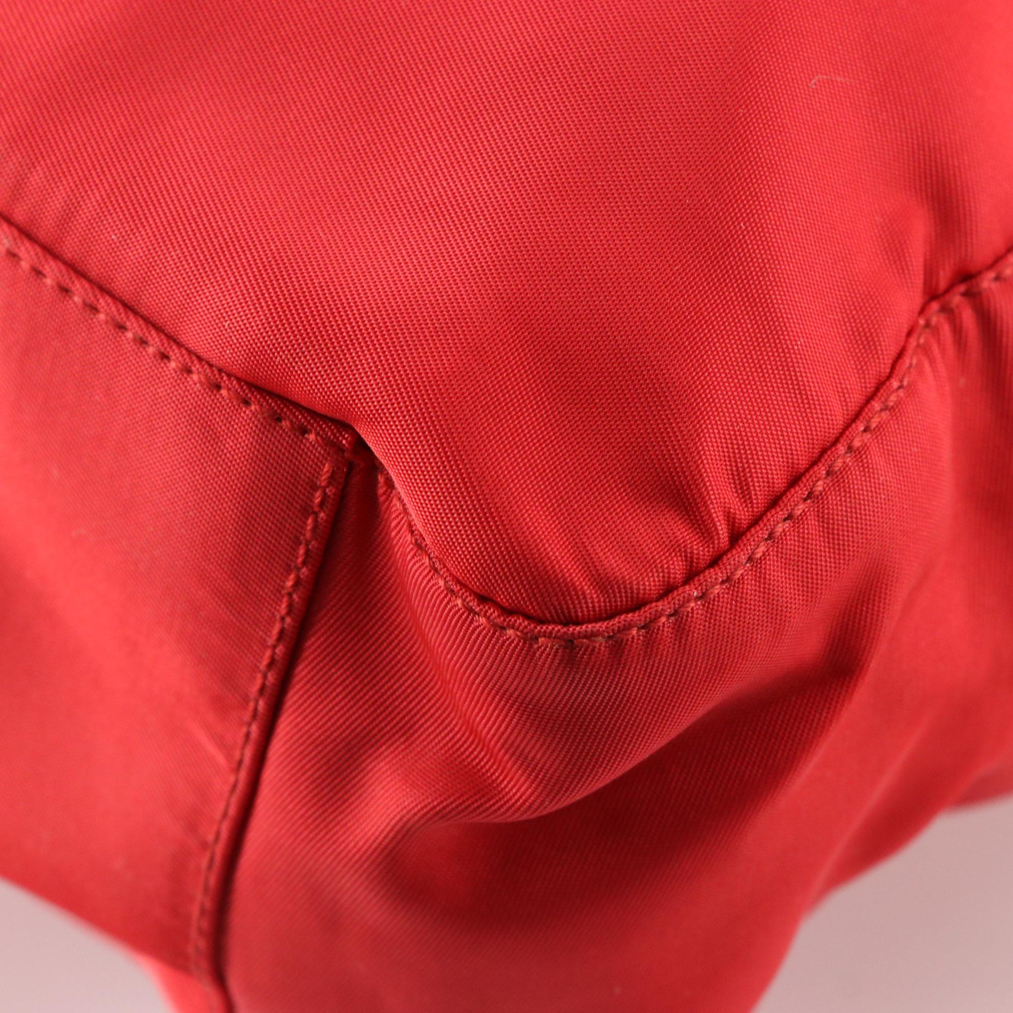 Prada Shoulder Tote in Red Nylon