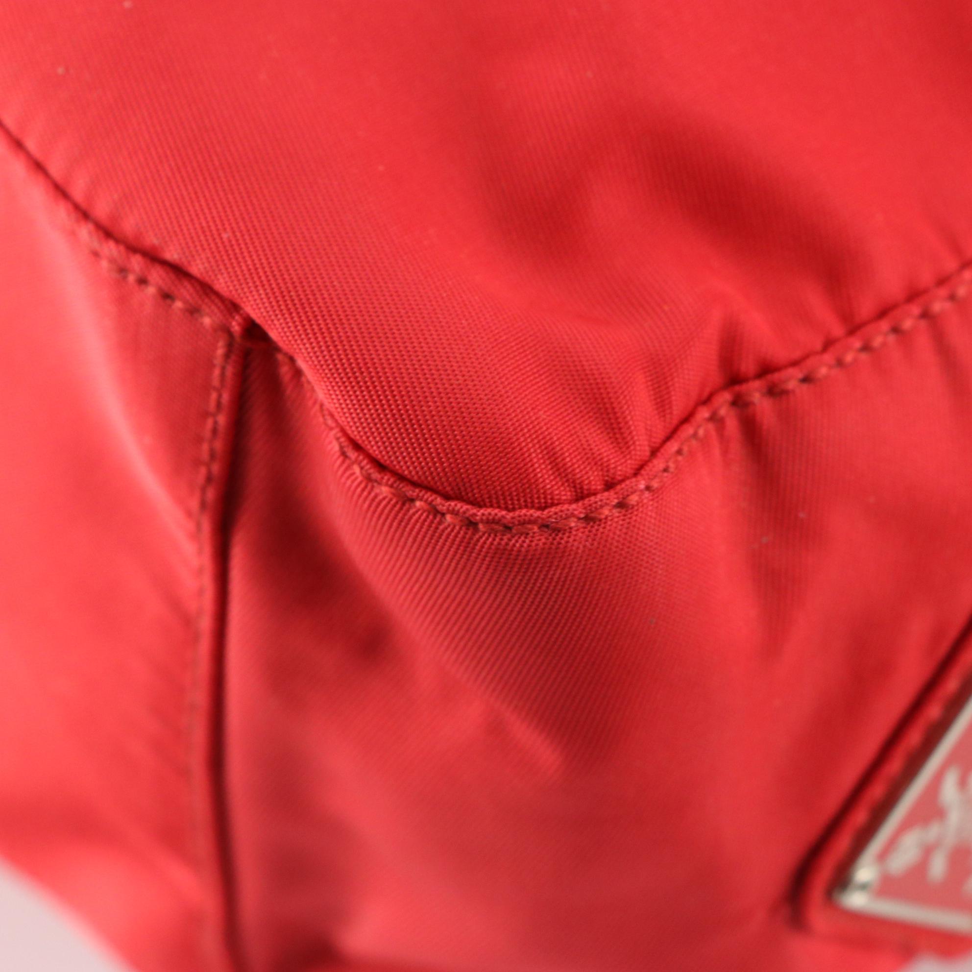 Prada Shoulder Tote in Red Nylon